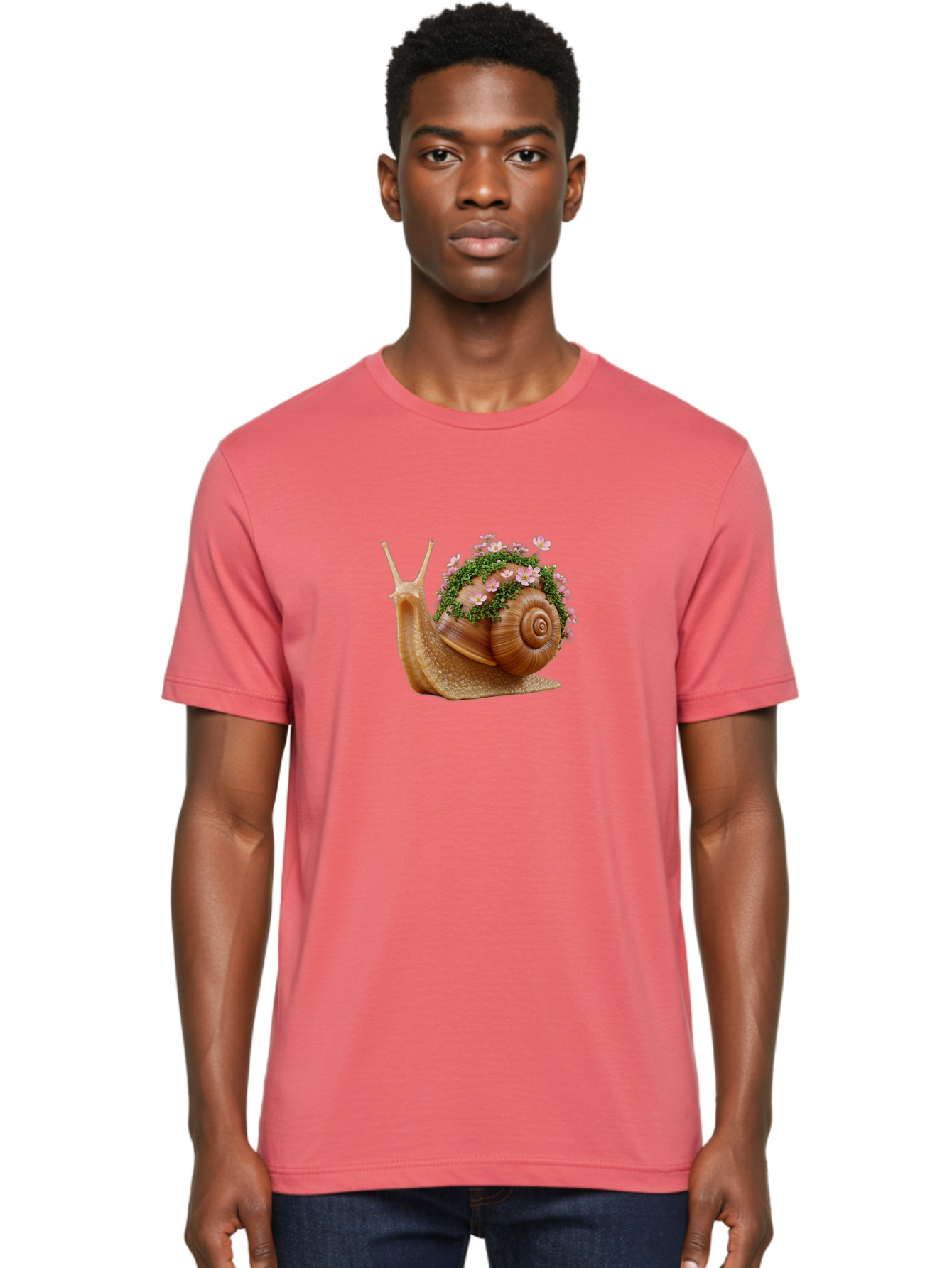Snail-With-Flowers-2 Men'S Graphic Tee, 100% Cotton, Comfortable Casual Summer Wear, Machine Washable, Vintage Camera, Old Camera, Antique Camera, Black Camera, Classic Photography, Photography Equipment, Nostalgic Device, Film Camera, Bah140 18