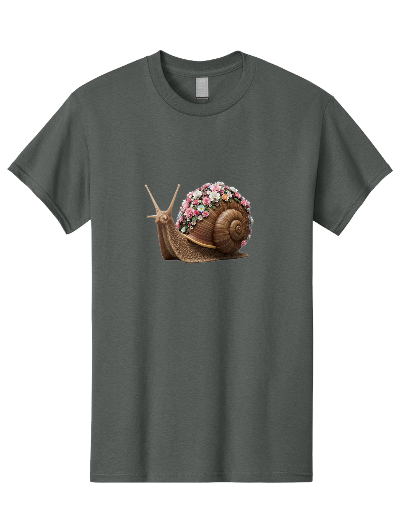 Snail-With-Flowers-4 Men'S Graphic Tee, 100% Cotton, Comfortable Casual Summer Wear, Machine Washable, Vintage Camera, Old Camera, Antique Camera, Black Camera, Classic Photography, Photography Equipment, Nostalgic Device, Film Camera, Bah142 13