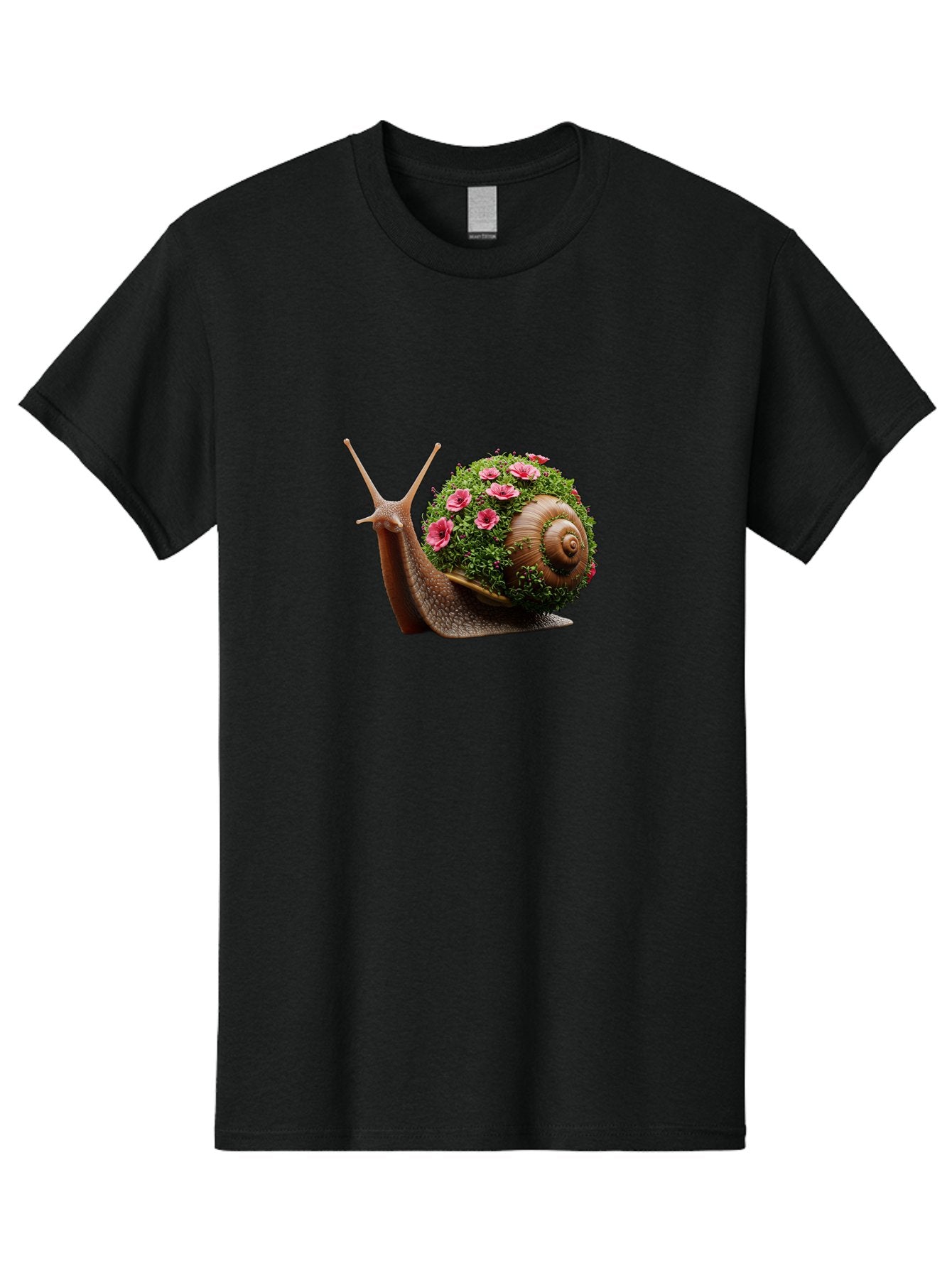 Snail-With-Flowers-6 Men'S Graphic Tee, 100% Cotton, Comfortable Casual Summer Wear, Machine Washable, Vintage Camera, Old Camera, Antique Camera, Black Camera, Classic Photography, Photography Equipment, Nostalgic Device, Film Camera, Bah144 10