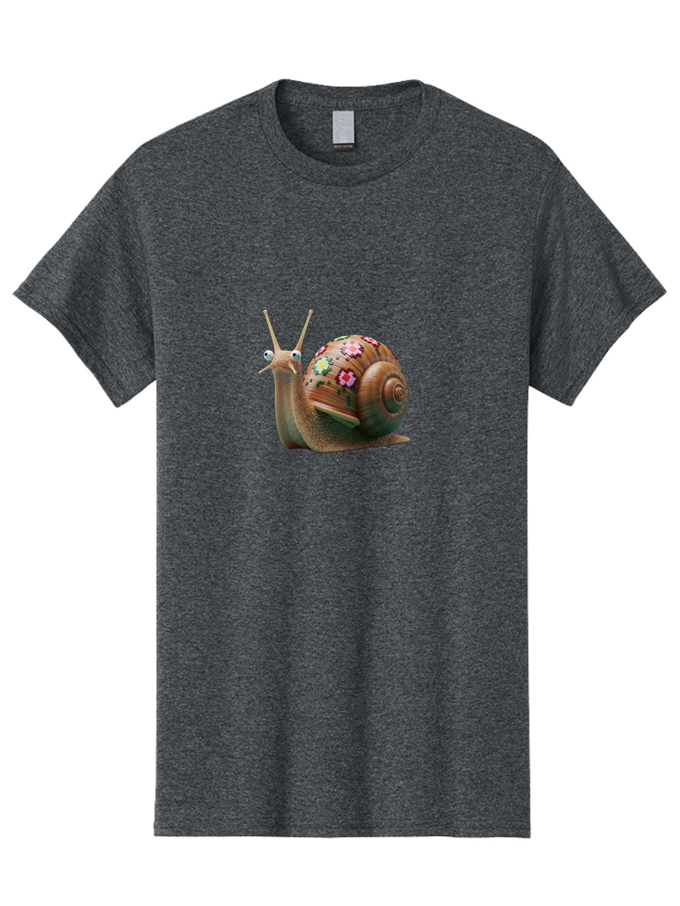 Snail-With-Flowers-7 Men'S Graphic Tee, 100% Cotton, Comfortable Casual Summer Wear, Machine Washable, Vintage Camera, Old Camera, Antique Camera, Black Camera, Classic Photography, Photography Equipment, Nostalgic Device, Film Camera, Bah145 6