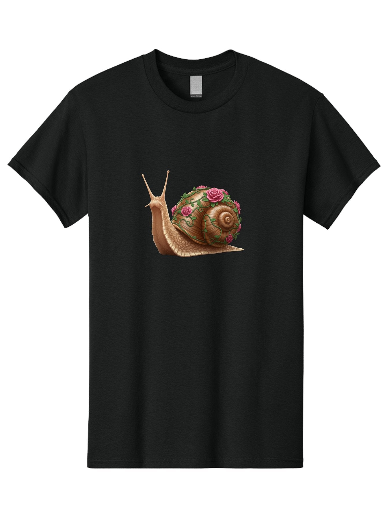 Snail-With-Roses Men'S Graphic Tee, 100% Cotton, Comfortable Casual Summer Wear, Machine Washable, Vintage Camera, Old Camera, Antique Camera, Black Camera, Classic Photography, Photography Equipment, Nostalgic Device, Film Camera, Camera Art Bah148 4
