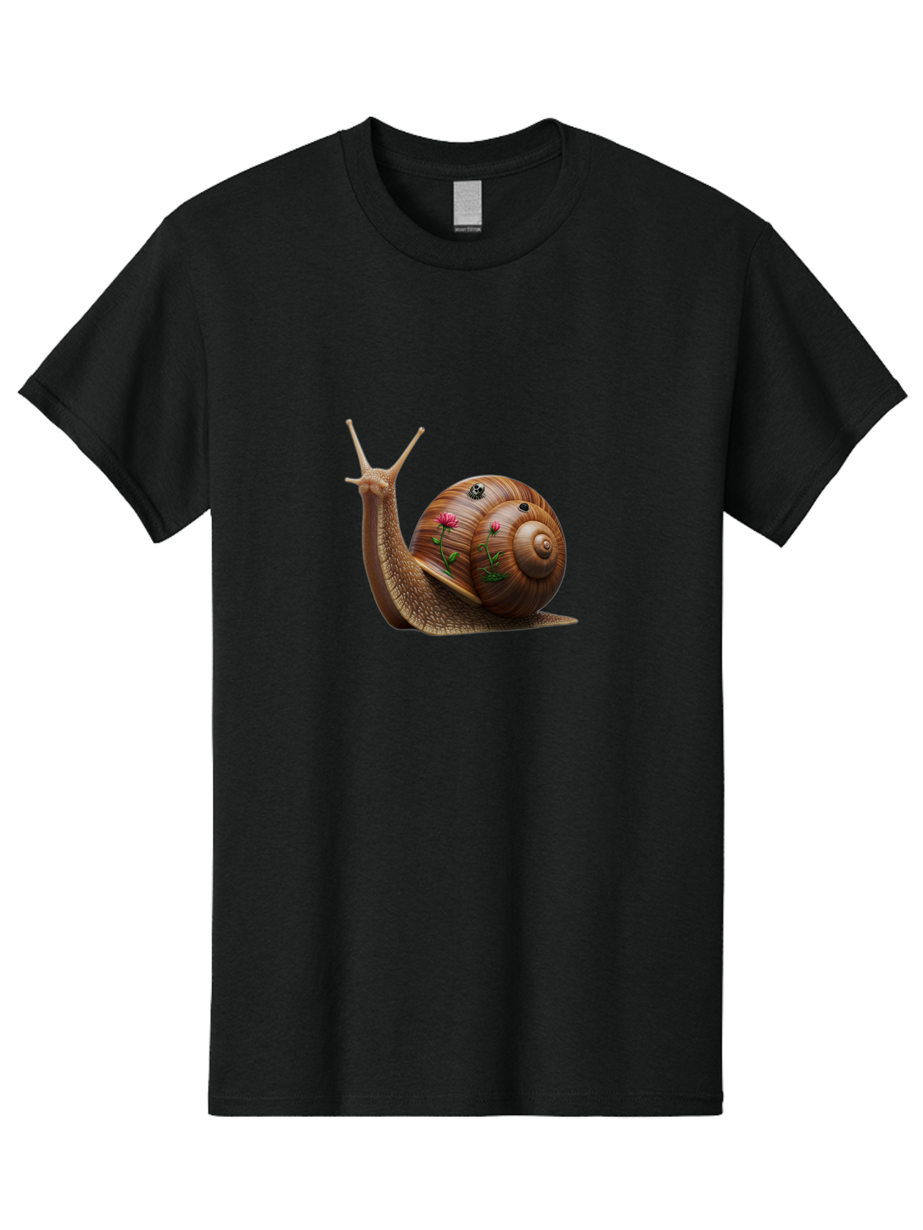Snail-With-Skull-And-Flowers Men'S Graphic Tee, 100% Cotton, Comfortable Casual Summer Wear, Machine Washable, Vintage Camera, Old Camera, Antique Camera, Black Camera, Classic Photography, Photography Equipment, Nostalgic Device, Film Camera, Bah149 7