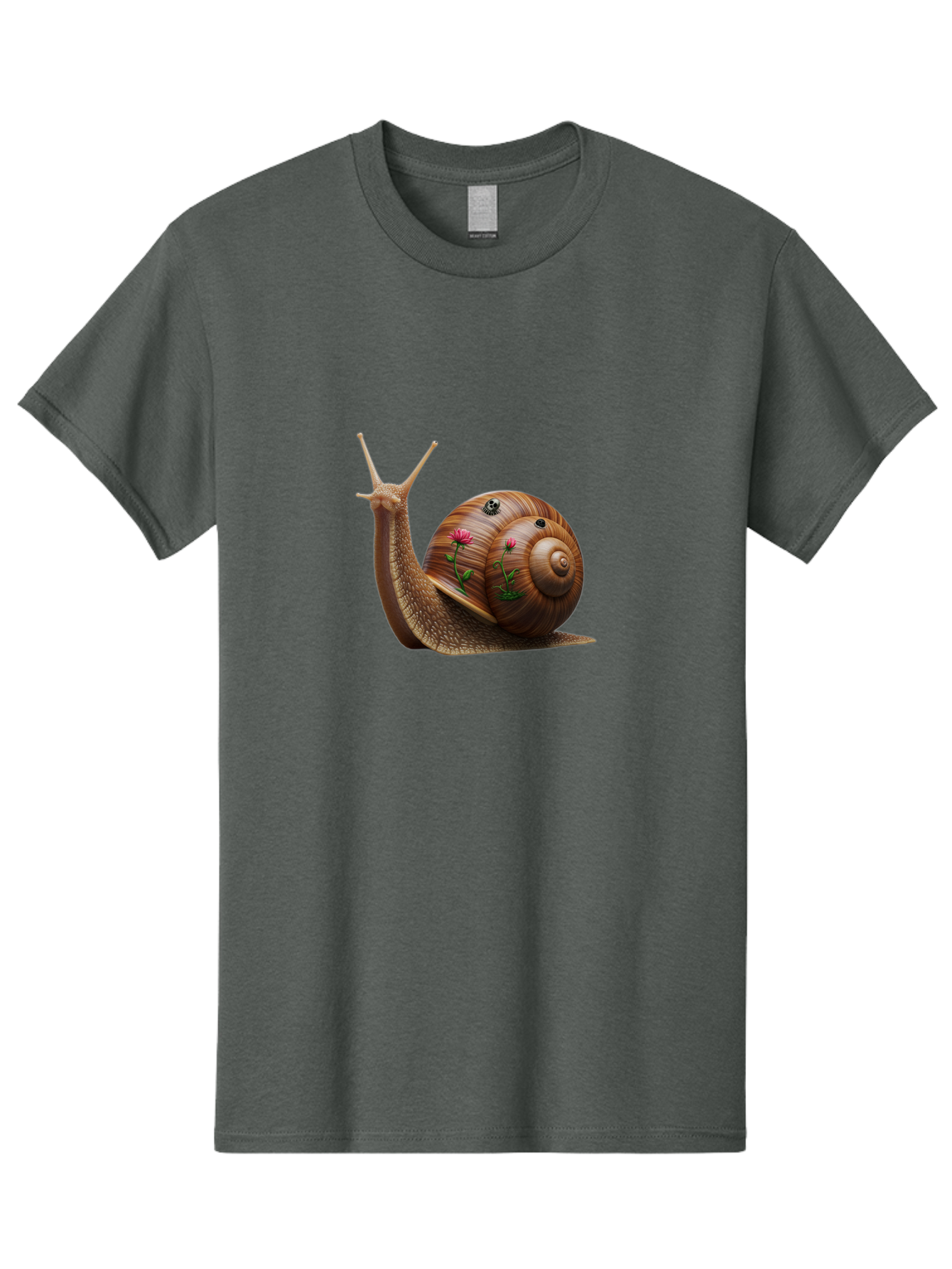 Snail-With-Skull-And-Flowers Men'S Graphic Tee, 100% Cotton, Comfortable Casual Summer Wear, Machine Washable, Vintage Camera, Old Camera, Antique Camera, Black Camera, Classic Photography, Photography Equipment, Nostalgic Device, Film Camera, Bah149 8