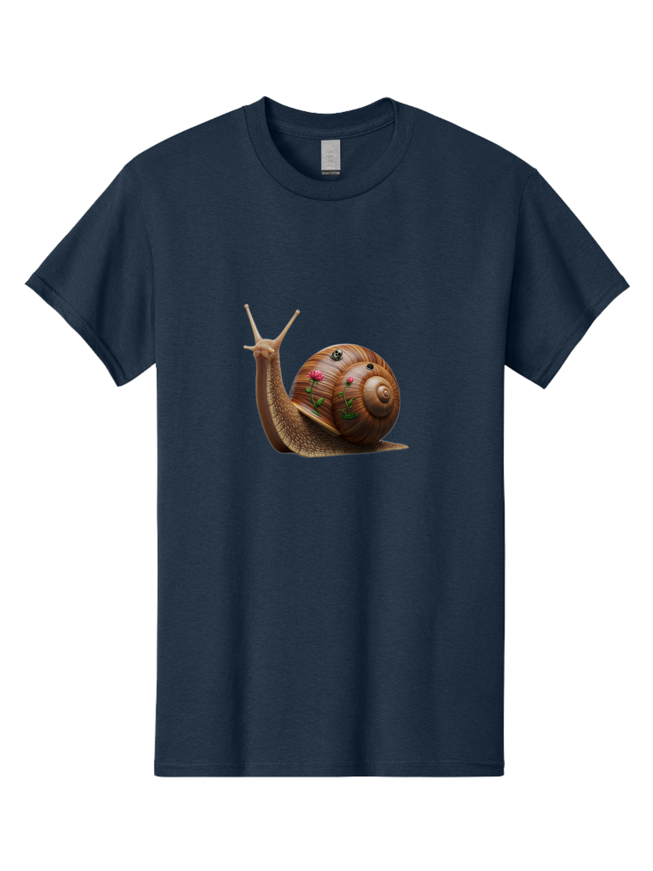Snail-With-Skull-And-Flowers Men'S Graphic Tee, 100% Cotton, Comfortable Casual Summer Wear, Machine Washable, Vintage Camera, Old Camera, Antique Camera, Black Camera, Classic Photography, Photography Equipment, Nostalgic Device, Film Camera, Bah149 3