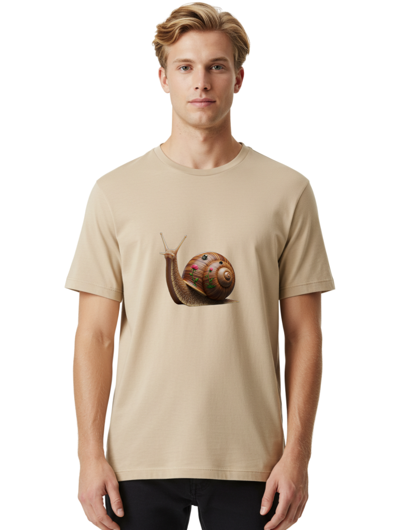 Snail-With-Skull-And-Flowers Men'S Graphic Tee, 100% Cotton, Comfortable Casual Summer Wear, Machine Washable, Vintage Camera, Old Camera, Antique Camera, Black Camera, Classic Photography, Photography Equipment, Nostalgic Device, Film Camera, Bah149 20