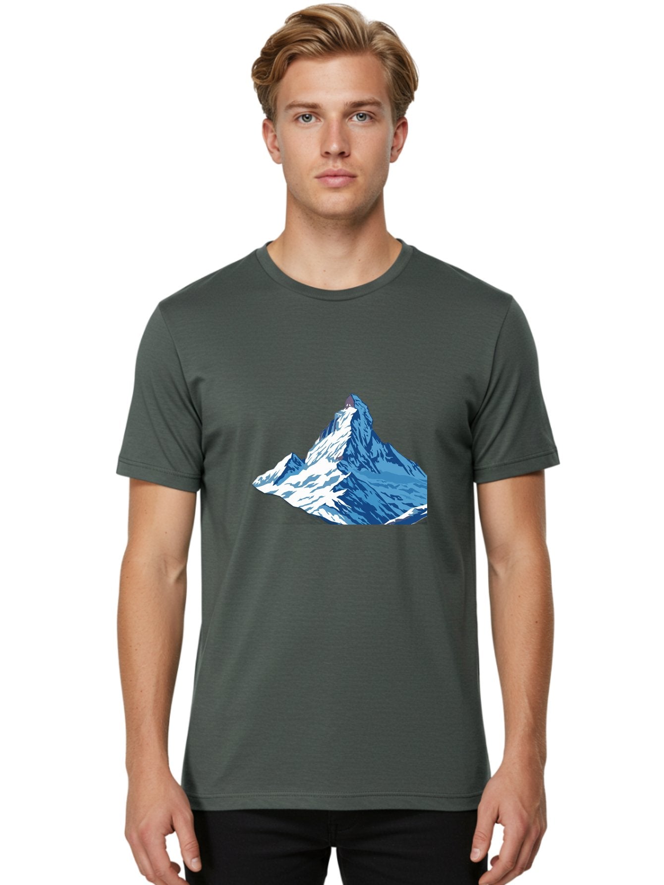 Snowy-Mountain-Peak-1 Men'S Graphic Tee, 100% Cotton, Comfortable Casual Summer Wear, Machine Washable, Vintage Camera, Old Camera, Antique Camera, Black Camera, Classic Photography, Photography Equipment, Nostalgic Device, Film Camera, Bah152 20