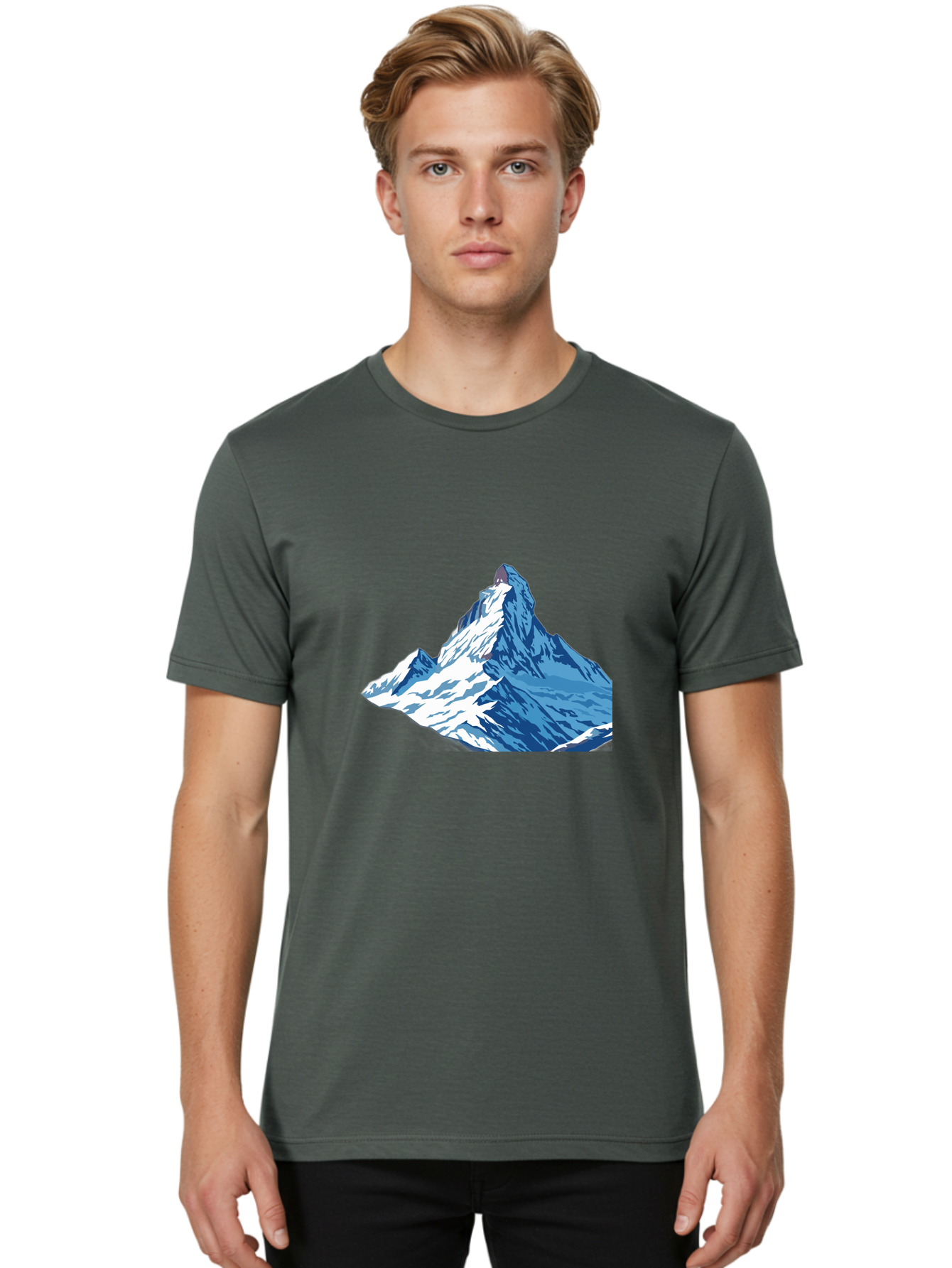 Snowy-Mountain-Peak-1 Men'S Graphic Tee, 100% Cotton, Comfortable Casual Summer Wear, Machine Washable, Vintage Camera, Old Camera, Antique Camera, Black Camera, Classic Photography, Photography Equipment, Nostalgic Device, Film Camera, Bah152 30