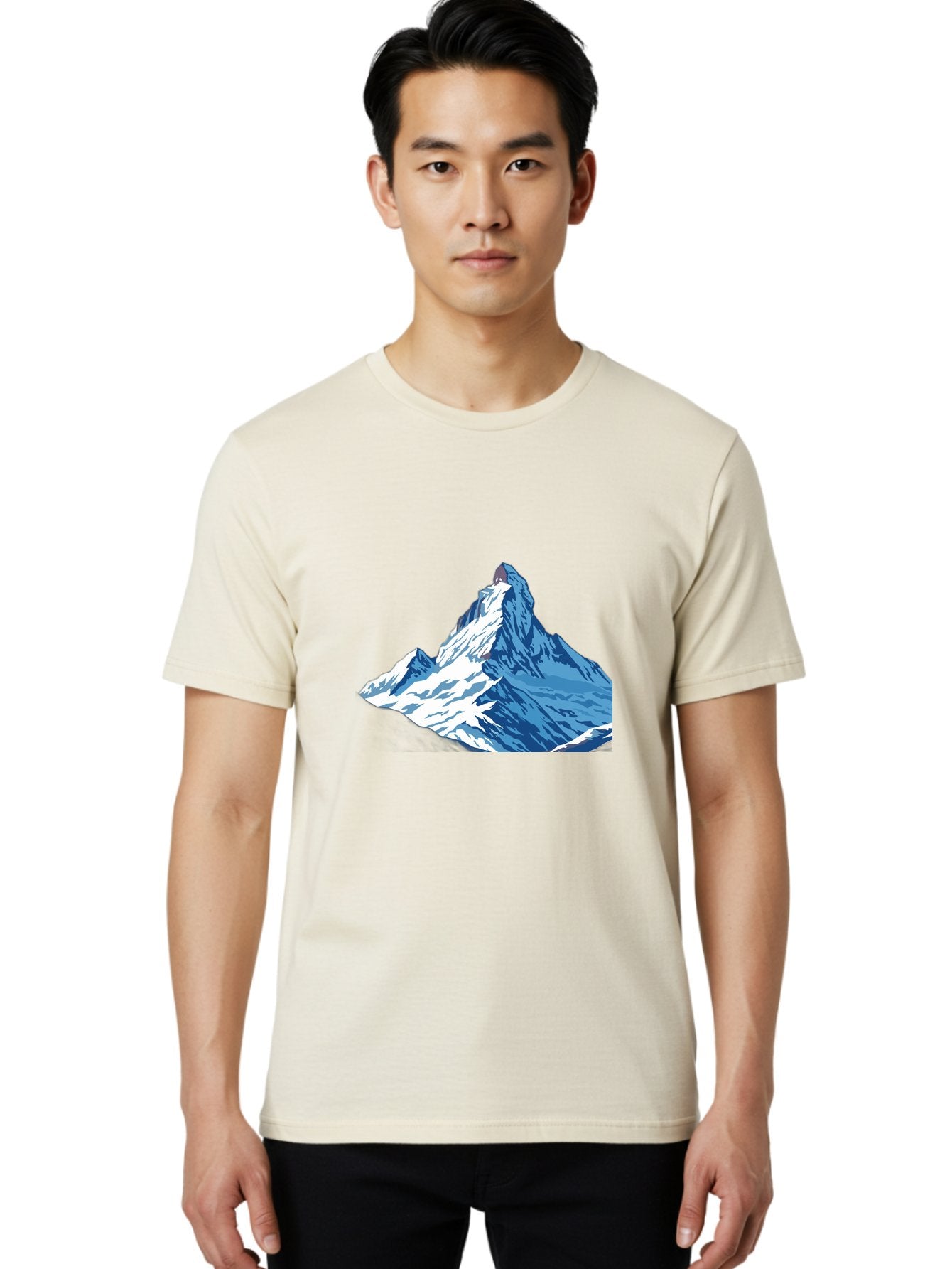 Snowy-Mountain-Peak-1 Men'S Graphic Tee, 100% Cotton, Comfortable Casual Summer Wear, Machine Washable, Vintage Camera, Old Camera, Antique Camera, Black Camera, Classic Photography, Photography Equipment, Nostalgic Device, Film Camera, Bah152 23