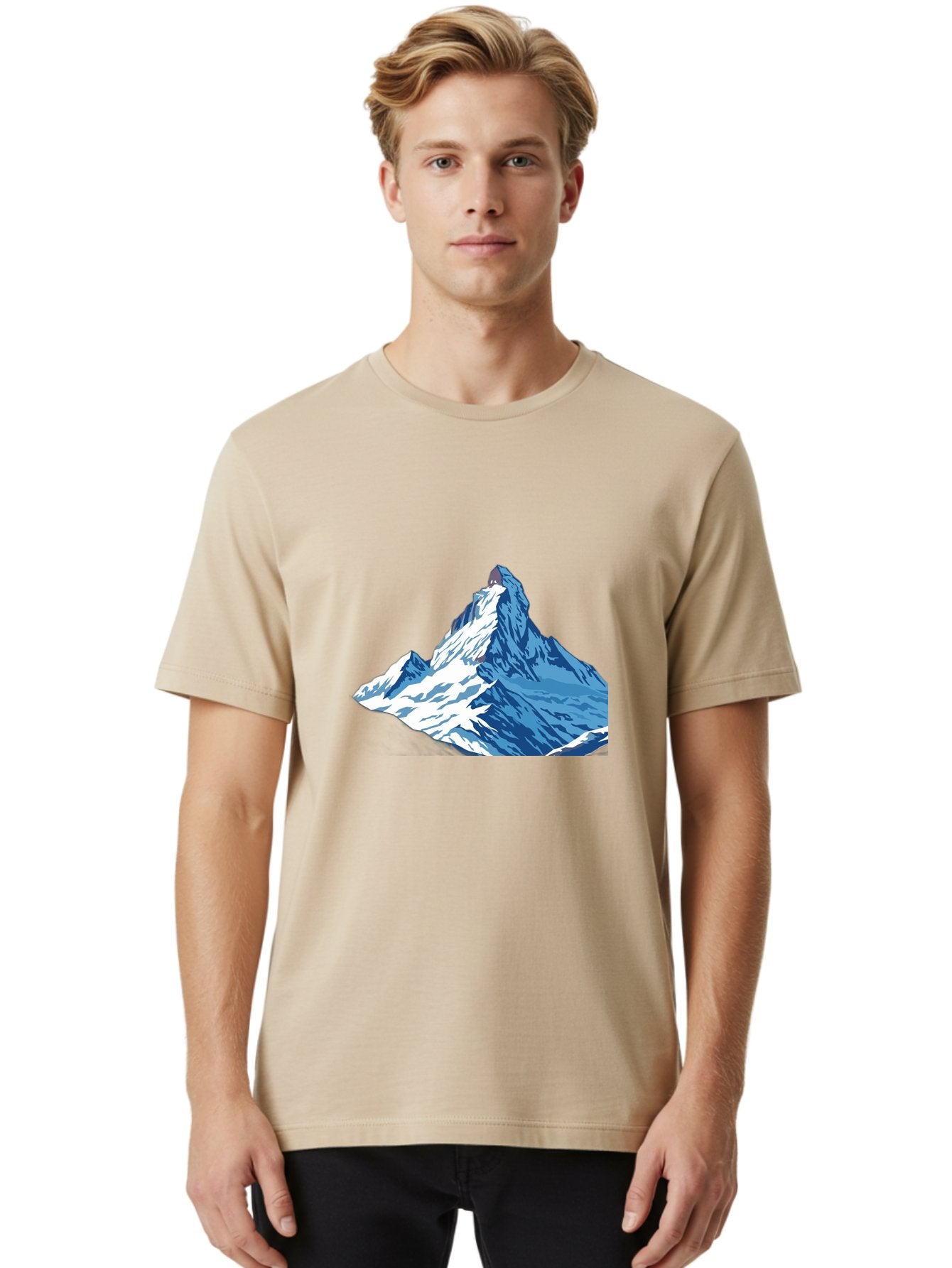 Snowy-Mountain-Peak-1 Men'S Graphic Tee, 100% Cotton, Comfortable Casual Summer Wear, Machine Washable, Vintage Camera, Old Camera, Antique Camera, Black Camera, Classic Photography, Photography Equipment, Nostalgic Device, Film Camera, Bah152 29