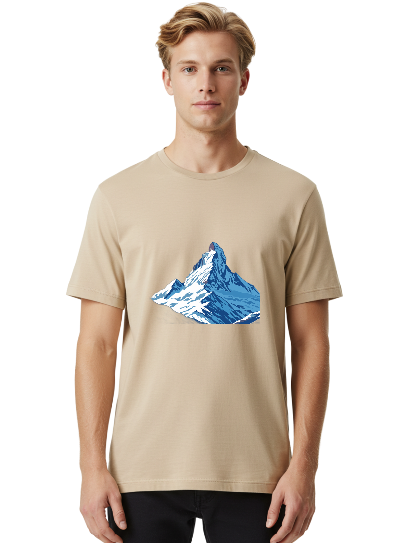 Snowy-Mountain-Peak-1 Men'S Graphic Tee, 100% Cotton, Comfortable Casual Summer Wear, Machine Washable, Vintage Camera, Old Camera, Antique Camera, Black Camera, Classic Photography, Photography Equipment, Nostalgic Device, Film Camera, Bah152 17