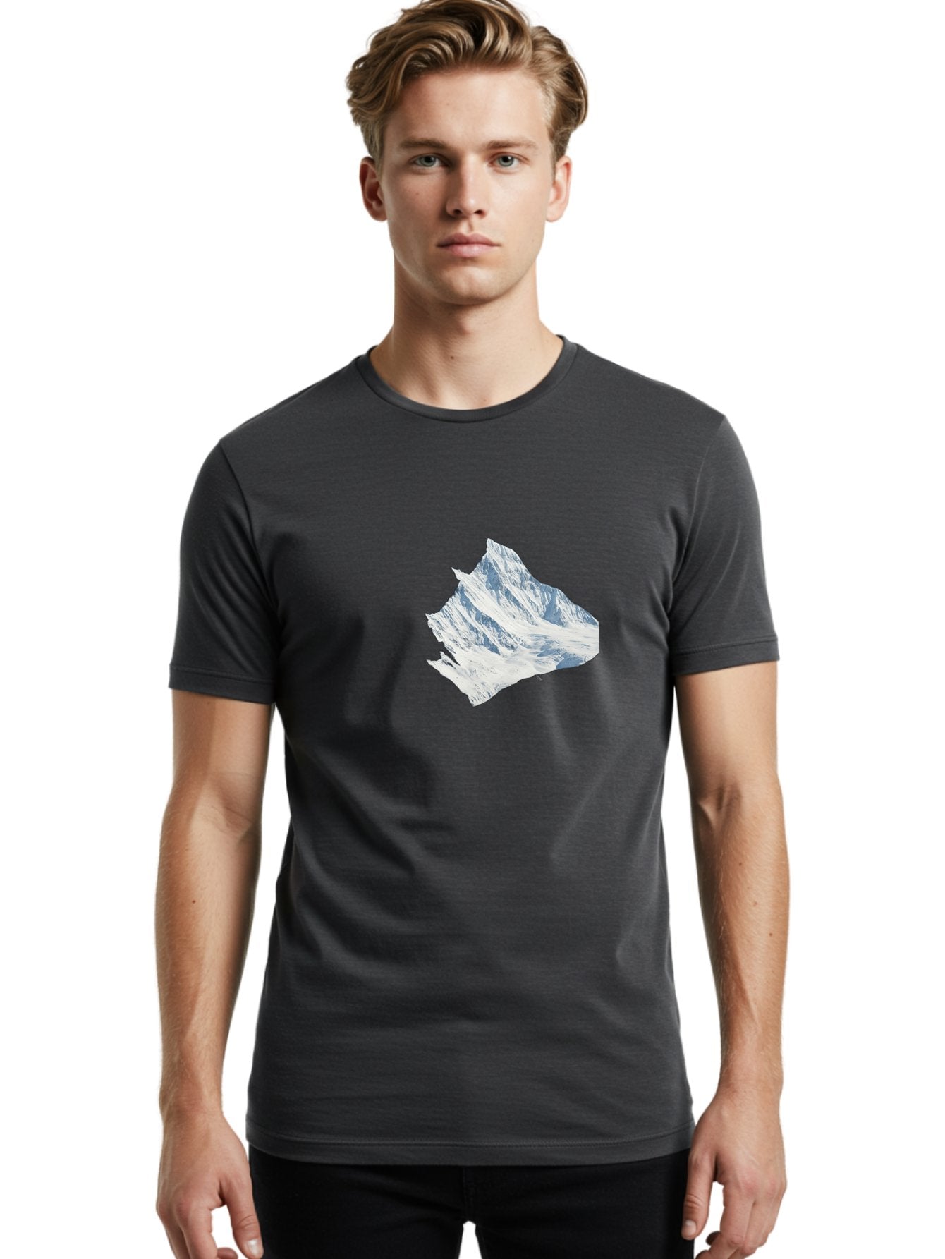 Snowy-Mountain-Peak Men'S Graphic Tee, 100% Cotton, Comfortable Casual Summer Wear, Machine Washable, Vintage Camera, Old Camera, Antique Camera, Black Camera, Classic Photography, Photography Equipment, Nostalgic Device, Film Camera, Bah153 30