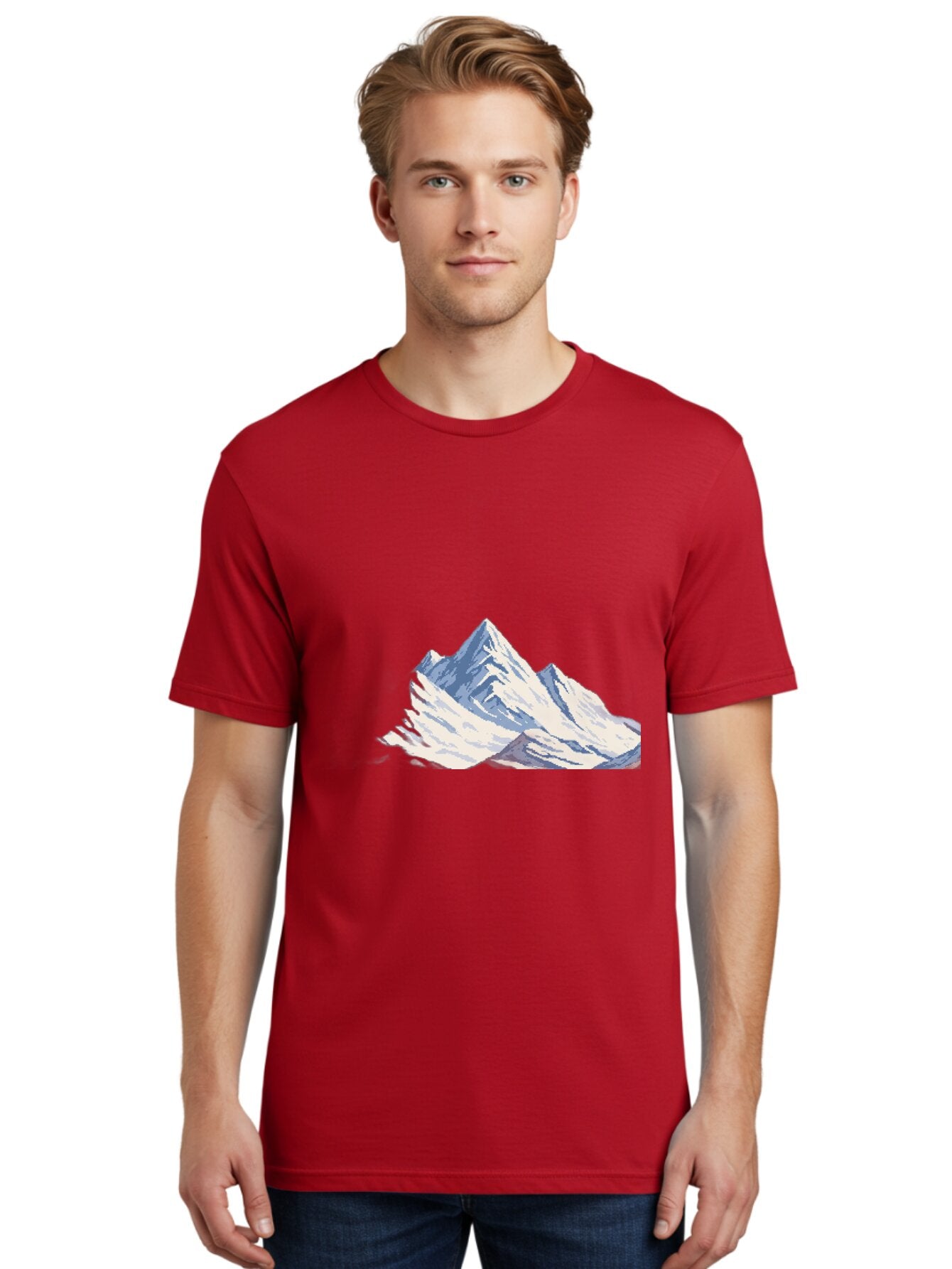 Snowy-Mountain-Peaks-1 Men'S Graphic Tee, 100% Cotton, Comfortable Casual Summer Wear, Machine Washable, Vintage Camera, Old Camera, Antique Camera, Black Camera, Classic Photography, Photography Equipment, Nostalgic Device, Film Camera, Bah154 21