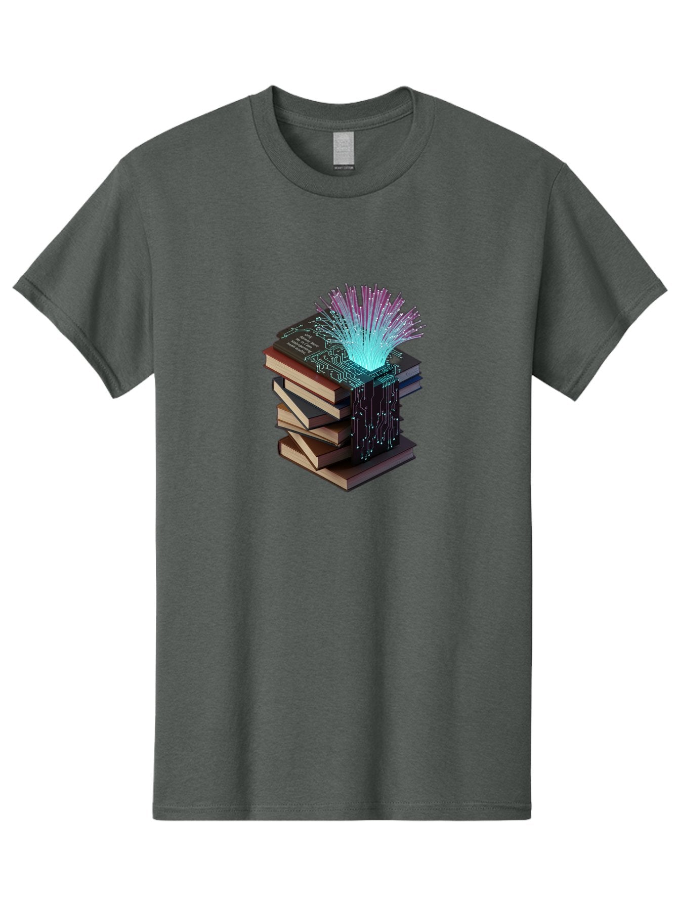 Stacked-Books-With-Circuit-Board-And-Data-Streams Men'S Graphic Tee, 100% Cotton, Comfortable Casual Summer Wear, Machine Washable, Vintage Camera, Old Camera, Antique Camera, Black Camera, Classic Photography, Photography Equipment, Bah172 12