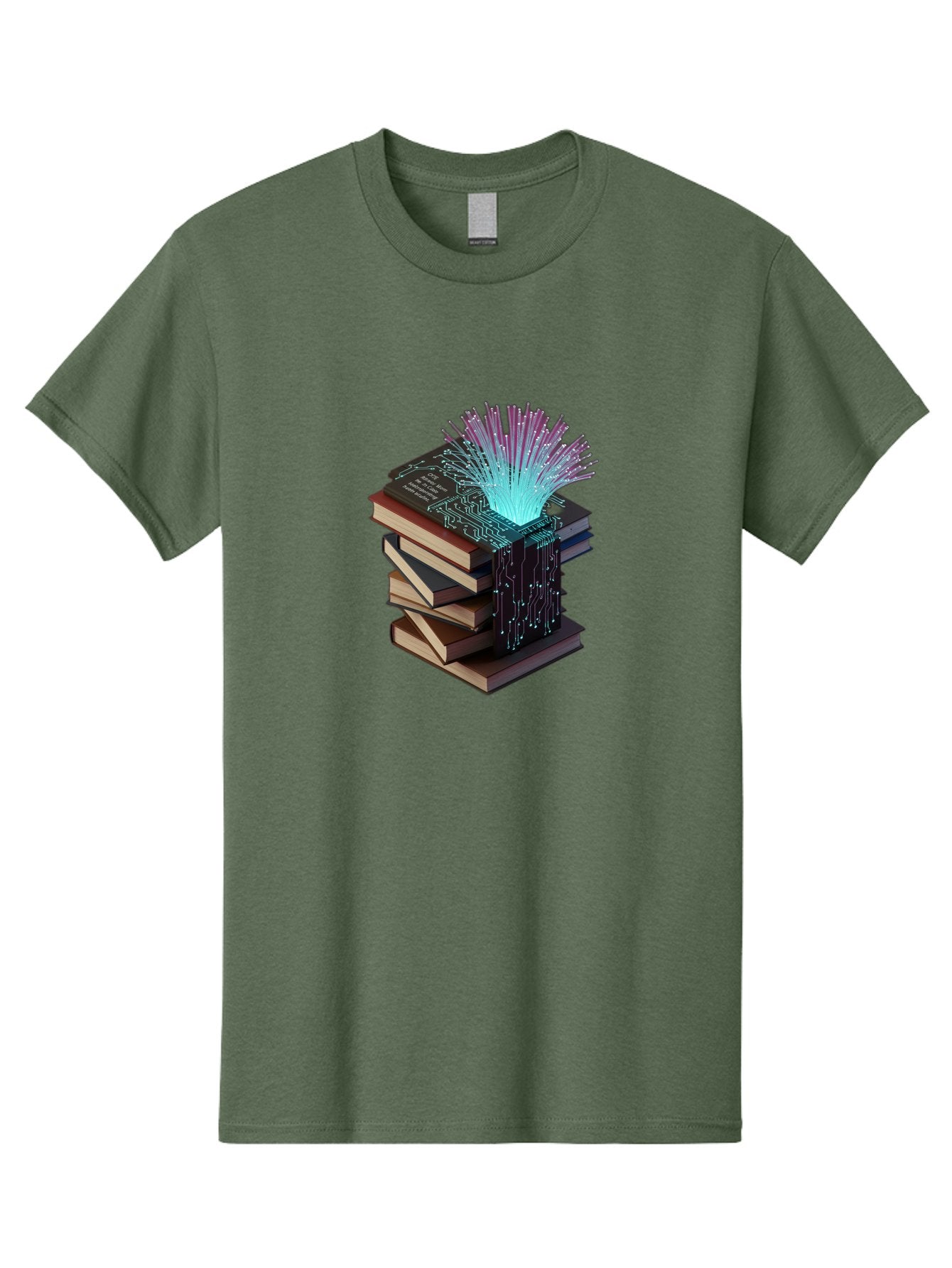 Stacked-Books-With-Circuit-Board-And-Data-Streams Men'S Graphic Tee, 100% Cotton, Comfortable Casual Summer Wear, Machine Washable, Vintage Camera, Old Camera, Antique Camera, Black Camera, Classic Photography, Photography Equipment, Bah172 6