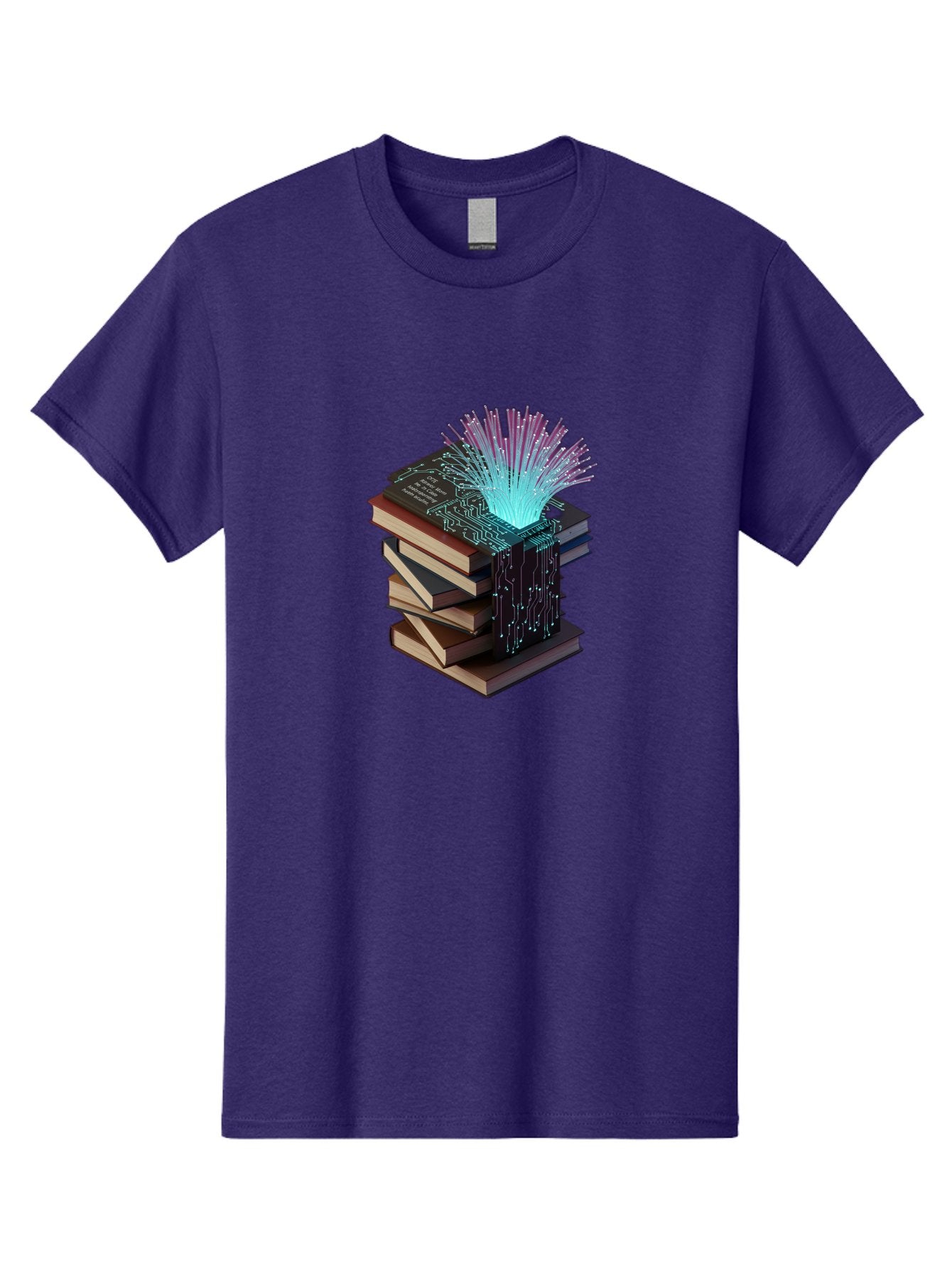 Stacked-Books-With-Circuit-Board-And-Data-Streams Men'S Graphic Tee, 100% Cotton, Comfortable Casual Summer Wear, Machine Washable, Vintage Camera, Old Camera, Antique Camera, Black Camera, Classic Photography, Photography Equipment, Bah172 13