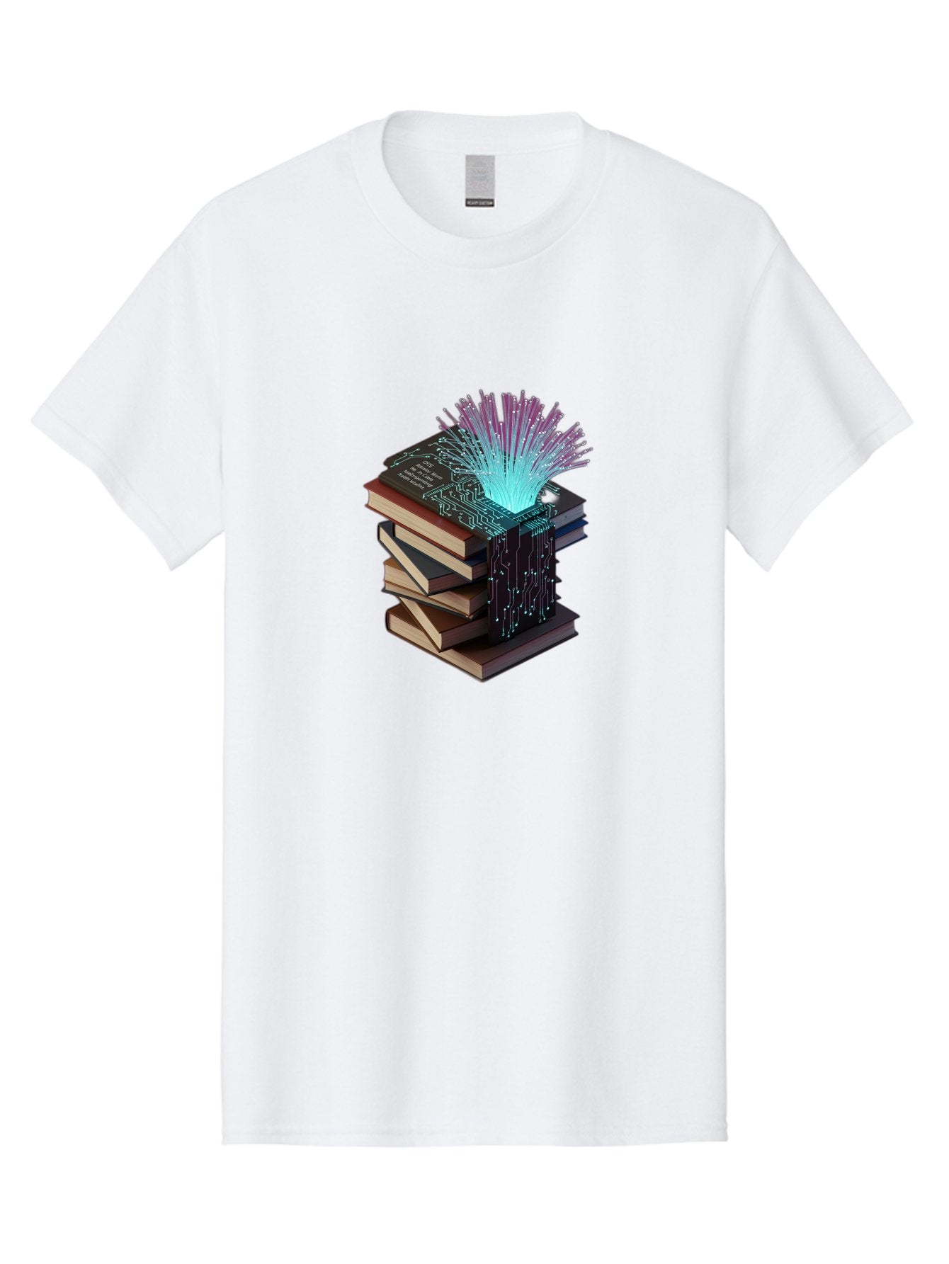 Stacked-Books-With-Circuit-Board-And-Data-Streams Men'S Graphic Tee, 100% Cotton, Comfortable Casual Summer Wear, Machine Washable, Vintage Camera, Old Camera, Antique Camera, Black Camera, Classic Photography, Photography Equipment, Bah172 14