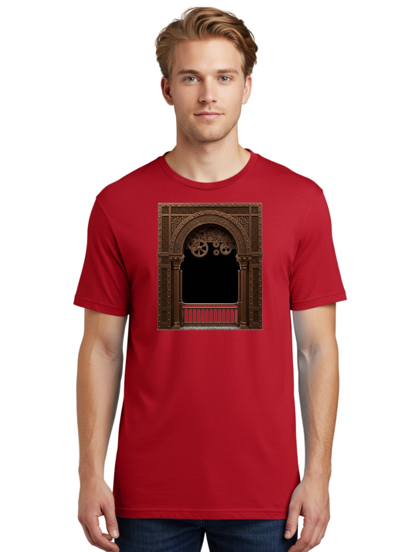Steampunk-Archway Men'S Graphic Tee, 100% Cotton, Comfortable Casual Summer Wear, Machine Washable, Vintage Camera, Old Camera, Antique Camera, Black Camera, Classic Photography, Photography Equipment, Nostalgic Device, Film Camera, Camera Art Bah179 16