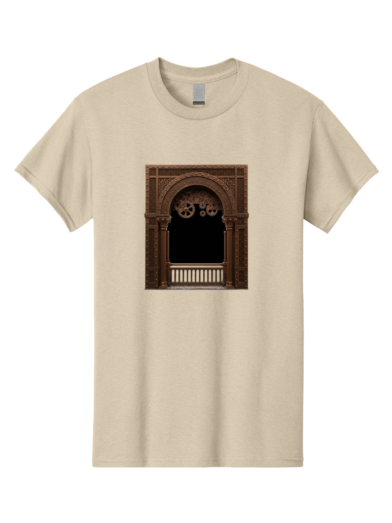 Steampunk-Archway Men'S Graphic Tee, 100% Cotton, Comfortable Casual Summer Wear, Machine Washable, Vintage Camera, Old Camera, Antique Camera, Black Camera, Classic Photography, Photography Equipment, Nostalgic Device, Film Camera, Camera Art Bah179