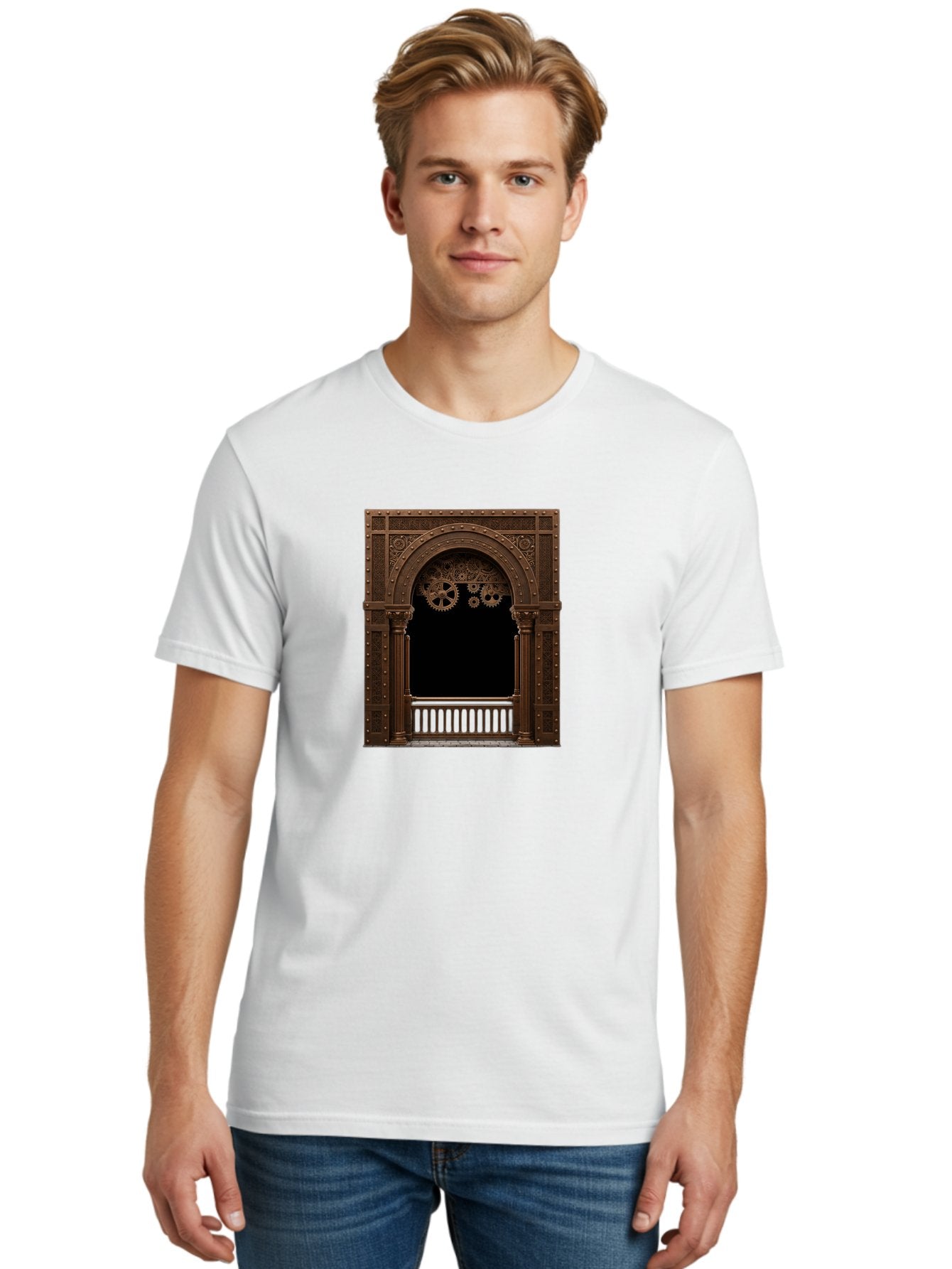 Steampunk-Archway Men'S Graphic Tee, 100% Cotton, Comfortable Casual Summer Wear, Machine Washable, Vintage Camera, Old Camera, Antique Camera, Black Camera, Classic Photography, Photography Equipment, Nostalgic Device, Film Camera, Camera Art Bah179 21