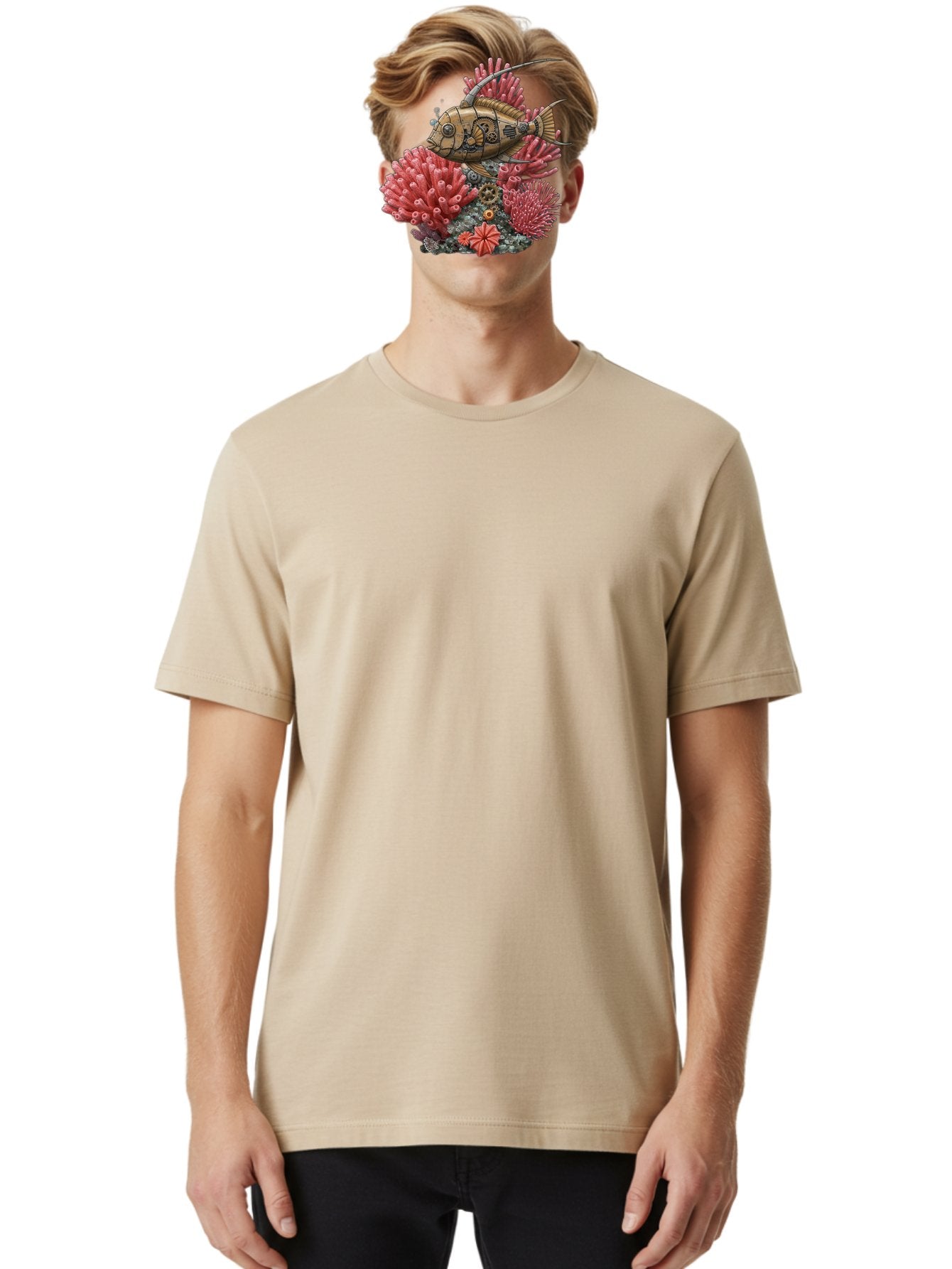 Steampunk-Fish Men'S Graphic Tee, 100% Cotton, Comfortable Casual Summer Wear, Machine Washable, Vintage Camera, Old Camera, Antique Camera, Black Camera, Classic Photography, Photography Equipment, Nostalgic Device, Film Camera, Camera Art Bah182 22