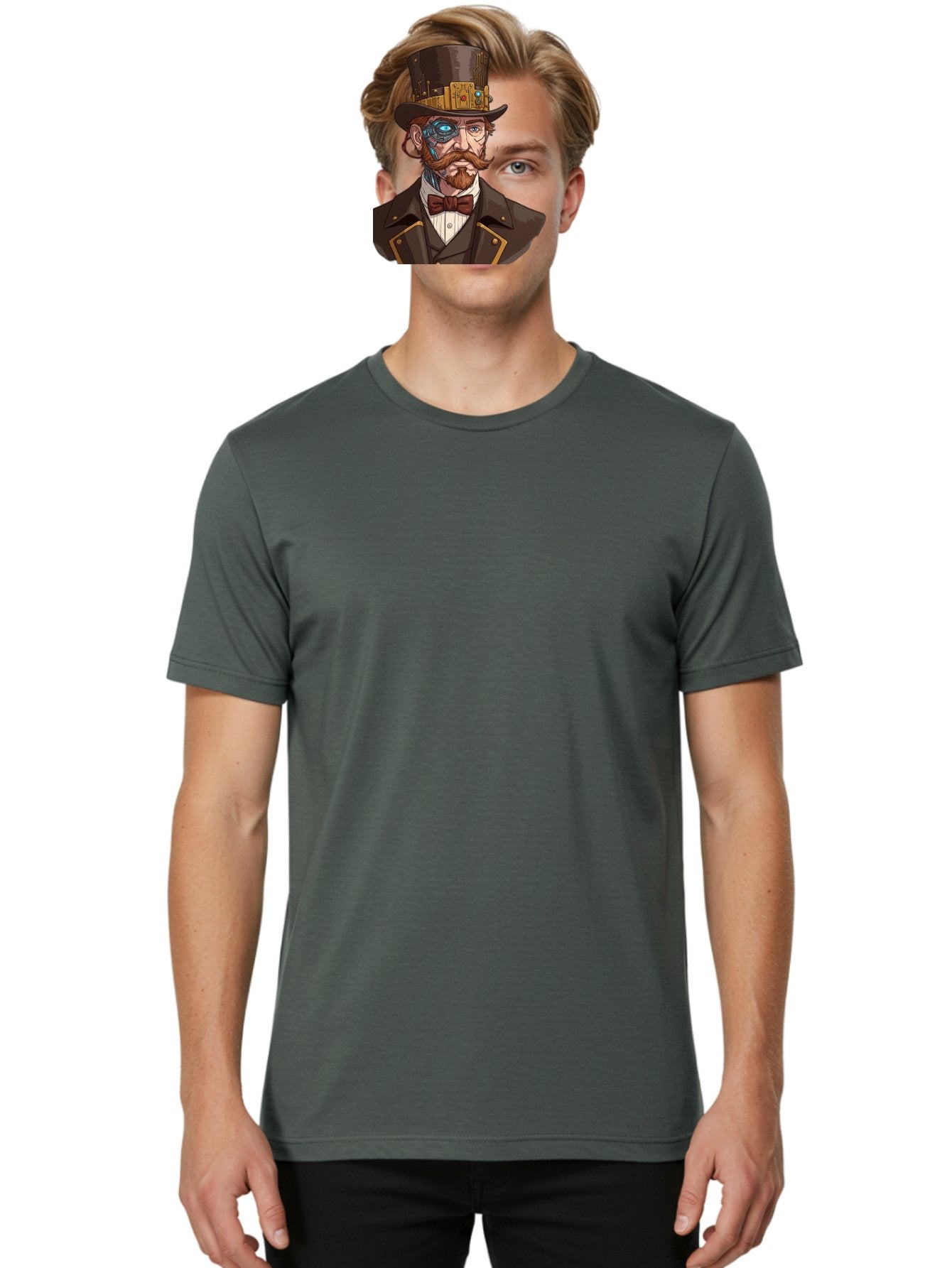 Steampunk-Gentleman Men'S Graphic Tee, 100% Cotton, Comfortable Casual Summer Wear, Machine Washable, Vintage Camera, Old Camera, Antique Camera, Black Camera, Classic Photography, Photography Equipment, Nostalgic Device, Film Camera, Bah183 30