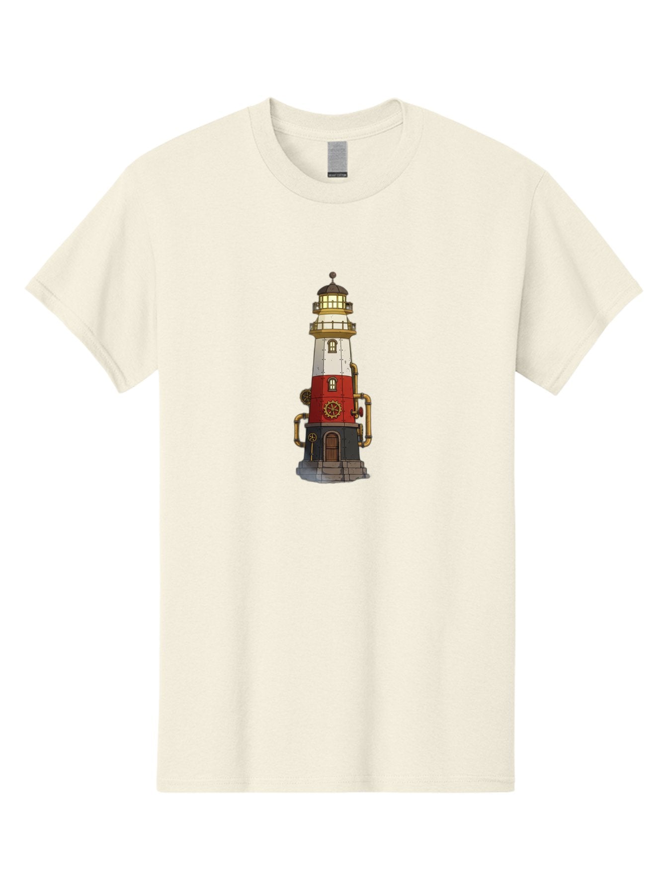 Steampunk-Lighthouse Men'S Graphic Tee, 100% Cotton, Comfortable Casual Summer Wear, Machine Washable, Vintage Camera, Old Camera, Antique Camera, Black Camera, Classic Photography, Photography Equipment, Nostalgic Device, Film Camera, Bah186 9