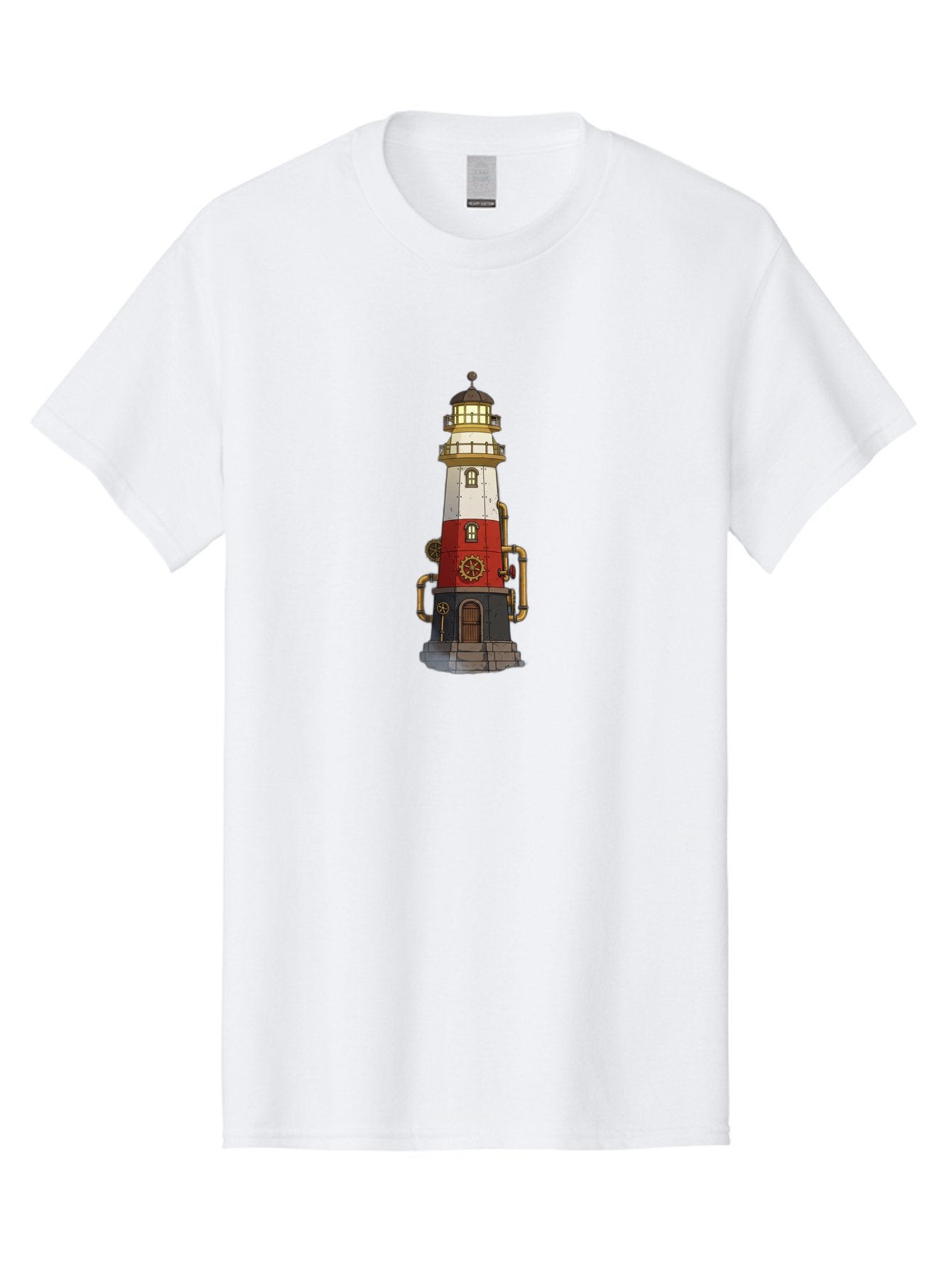 Steampunk-Lighthouse Men'S Graphic Tee, 100% Cotton, Comfortable Casual Summer Wear, Machine Washable, Vintage Camera, Old Camera, Antique Camera, Black Camera, Classic Photography, Photography Equipment, Nostalgic Device, Film Camera, Bah186 5