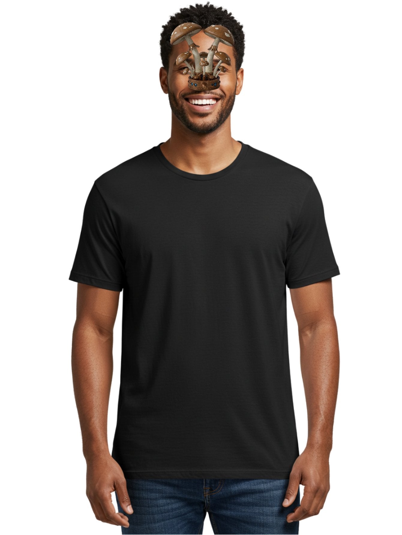 Steampunk-Mushrooms Men'S Graphic Tee, 100% Cotton, Comfortable Casual Summer Wear, Machine Washable, Vintage Camera, Old Camera, Antique Camera, Black Camera, Classic Photography, Photography Equipment, Nostalgic Device, Film Camera, Bah187 25