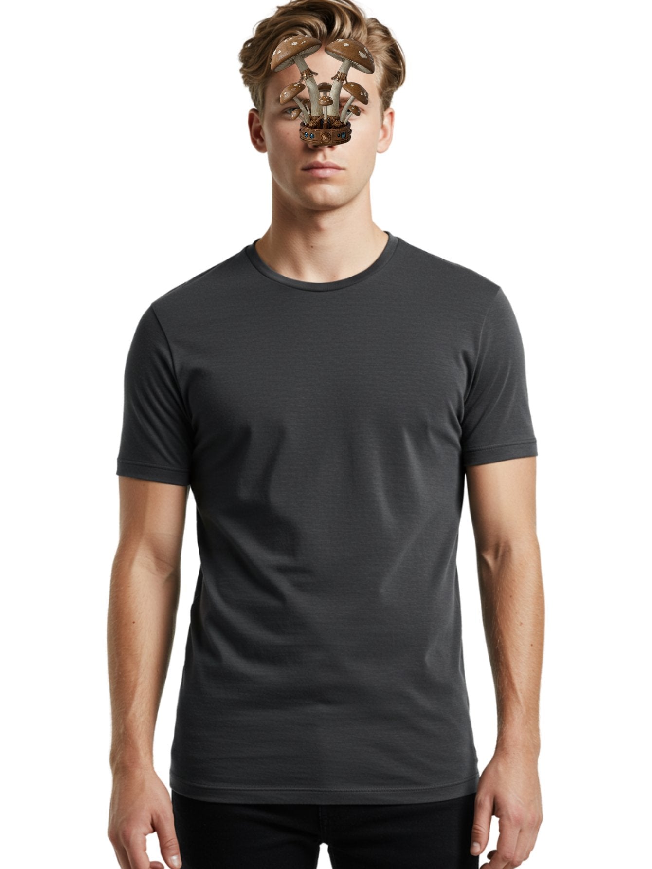 Steampunk-Mushrooms Men'S Graphic Tee, 100% Cotton, Comfortable Casual Summer Wear, Machine Washable, Vintage Camera, Old Camera, Antique Camera, Black Camera, Classic Photography, Photography Equipment, Nostalgic Device, Film Camera, Bah187 19