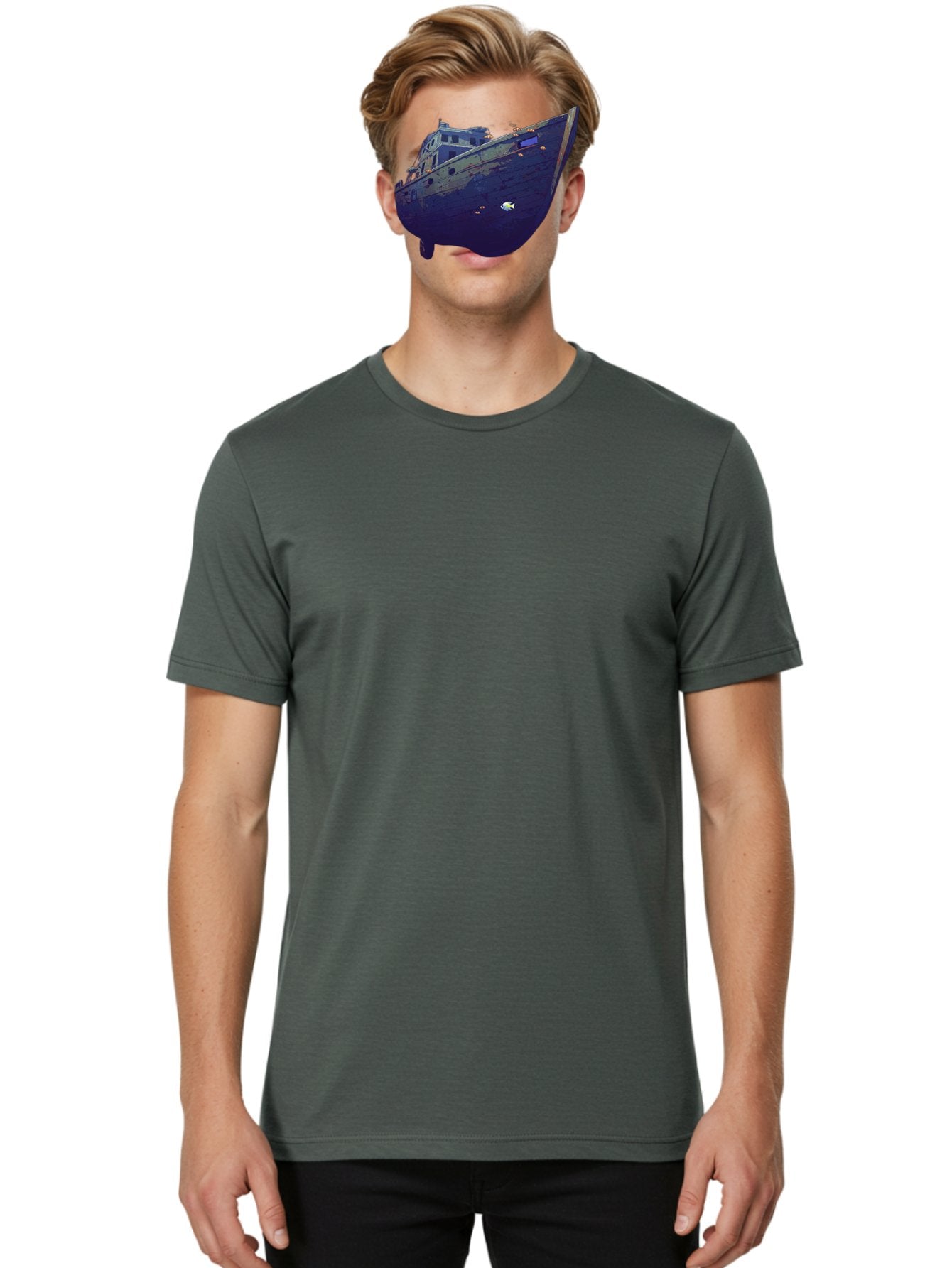 Submerged-Ship Men'S Graphic Tee, 100% Cotton, Comfortable Casual Summer Wear, Machine Washable, Vintage Camera, Old Camera, Antique Camera, Black Camera, Classic Photography, Photography Equipment, Nostalgic Device, Film Camera, Camera Art Bah196 30