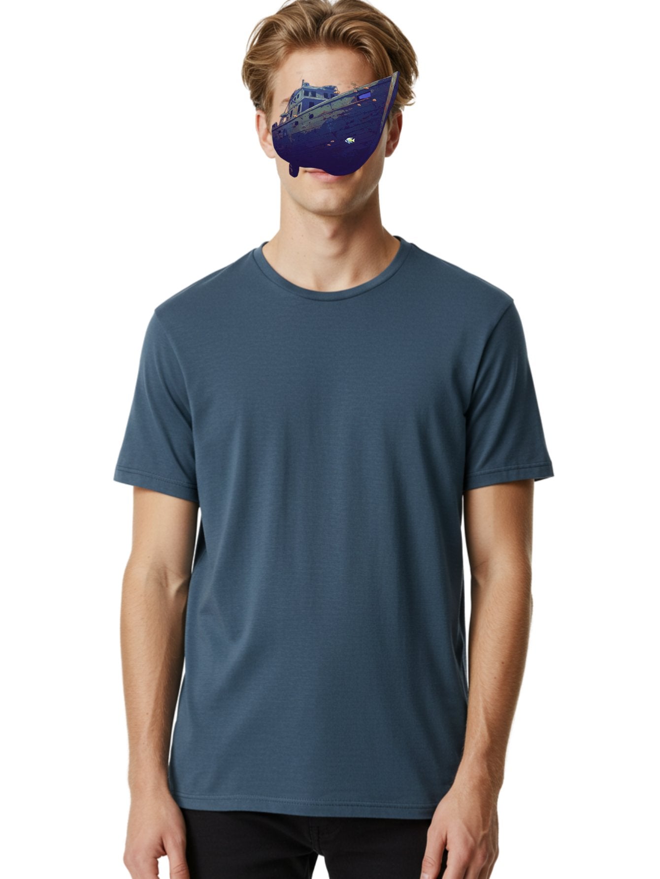 Submerged-Ship Men'S Graphic Tee, 100% Cotton, Comfortable Casual Summer Wear, Machine Washable, Vintage Camera, Old Camera, Antique Camera, Black Camera, Classic Photography, Photography Equipment, Nostalgic Device, Film Camera, Camera Art Bah196 25