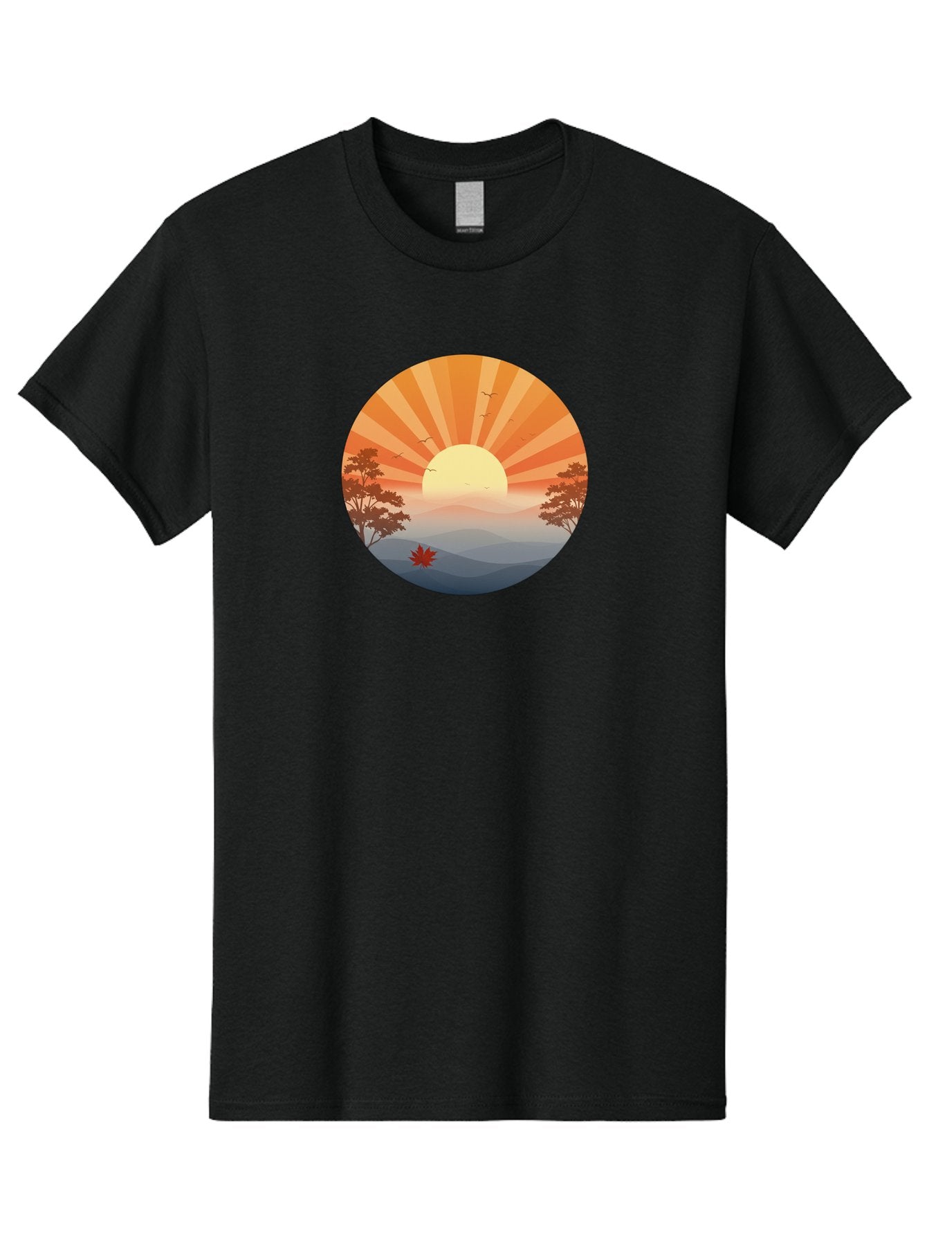 Sunset-Landscape Men'S Graphic Tee, 100% Cotton, Comfortable Casual Summer Wear, Machine Washable, Vintage Camera, Old Camera, Antique Camera, Black Camera, Classic Photography, Photography Equipment, Nostalgic Device, Film Camera, Camera Art Bah208