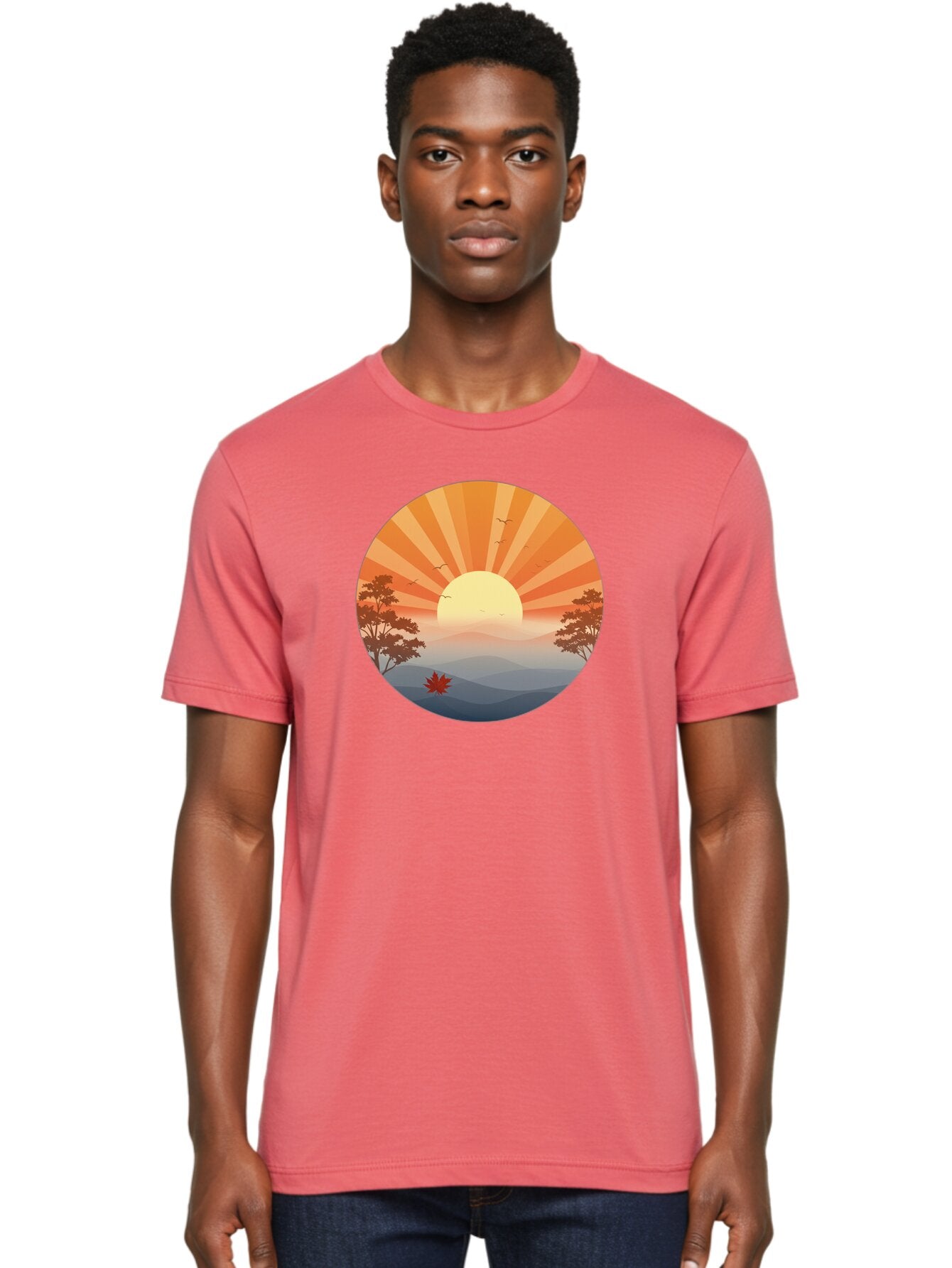 Sunset-Landscape Men'S Graphic Tee, 100% Cotton, Comfortable Casual Summer Wear, Machine Washable, Vintage Camera, Old Camera, Antique Camera, Black Camera, Classic Photography, Photography Equipment, Nostalgic Device, Film Camera, Camera Art Bah208 23