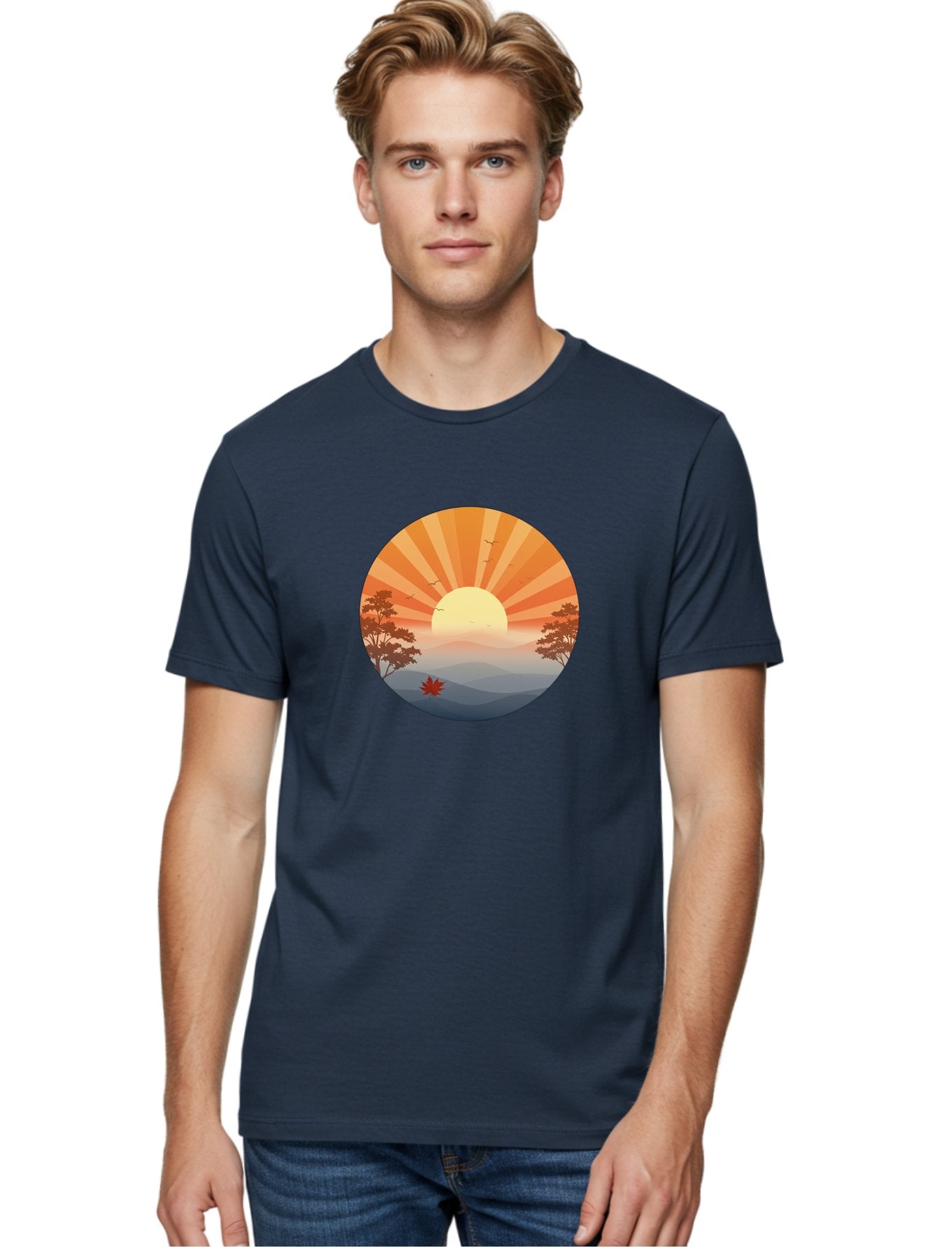 Sunset-Landscape Men'S Graphic Tee, 100% Cotton, Comfortable Casual Summer Wear, Machine Washable, Vintage Camera, Old Camera, Antique Camera, Black Camera, Classic Photography, Photography Equipment, Nostalgic Device, Film Camera, Camera Art Bah208 25