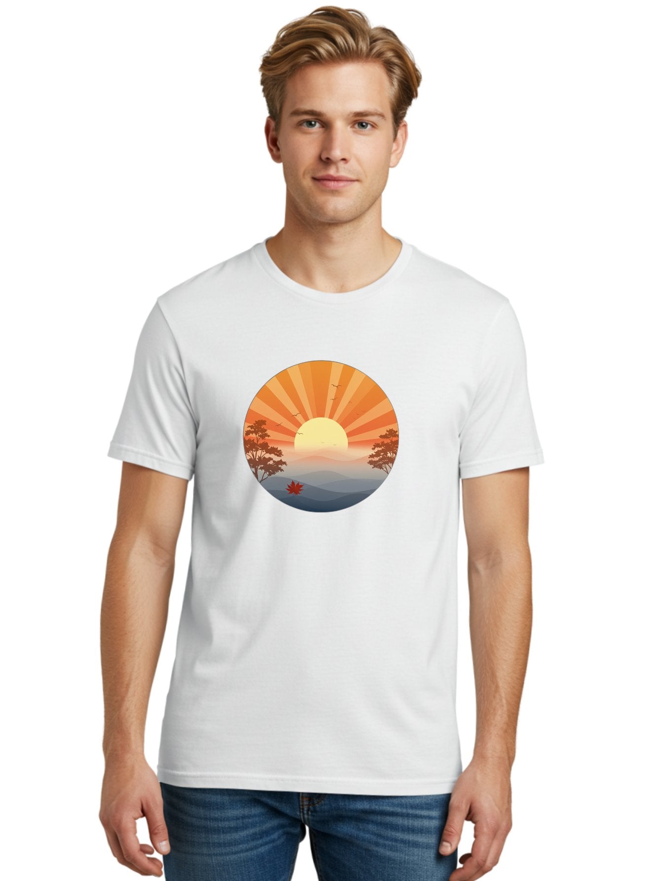 Sunset-Landscape Men'S Graphic Tee, 100% Cotton, Comfortable Casual Summer Wear, Machine Washable, Vintage Camera, Old Camera, Antique Camera, Black Camera, Classic Photography, Photography Equipment, Nostalgic Device, Film Camera, Camera Art Bah208 27