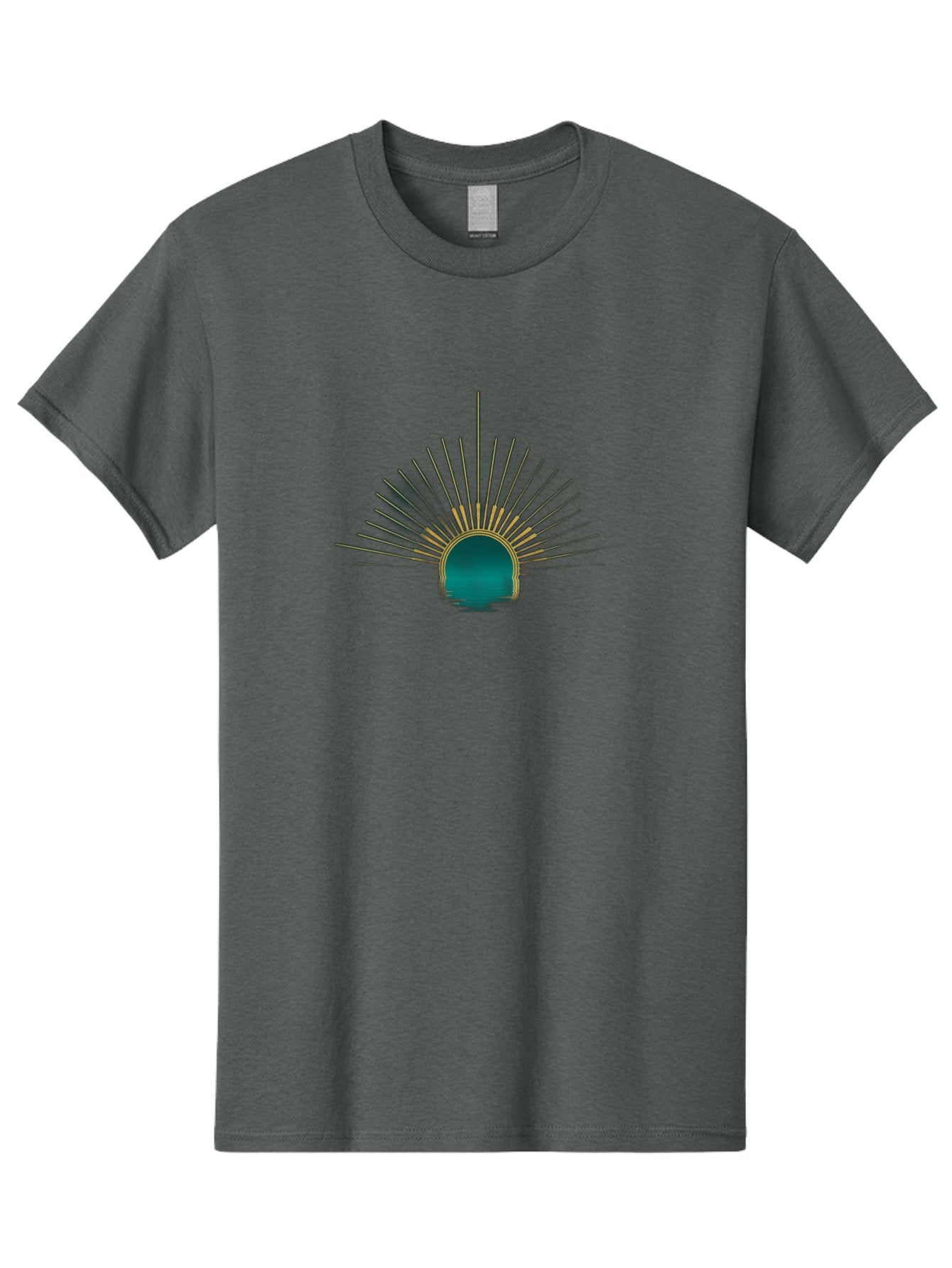 Teal-Sunburst Men'S Graphic Tee, 100% Cotton, Comfortable Casual Summer Wear, Machine Washable, Vintage Camera, Old Camera, Antique Camera, Black Camera, Classic Photography, Photography Equipment, Nostalgic Device, Film Camera, Camera Art Bah229 12