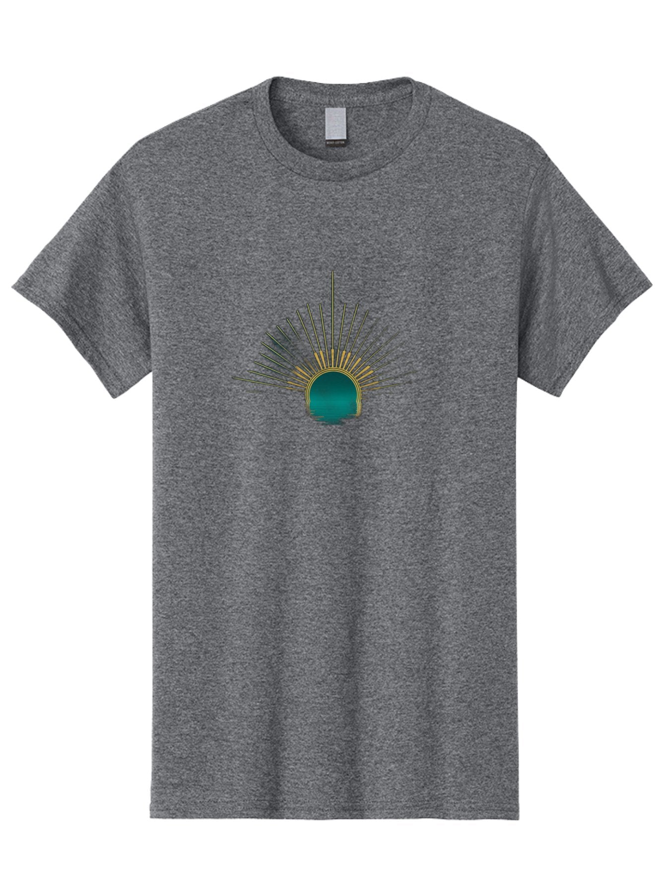 Teal-Sunburst Men'S Graphic Tee, 100% Cotton, Comfortable Casual Summer Wear, Machine Washable, Vintage Camera, Old Camera, Antique Camera, Black Camera, Classic Photography, Photography Equipment, Nostalgic Device, Film Camera, Camera Art Bah229 8