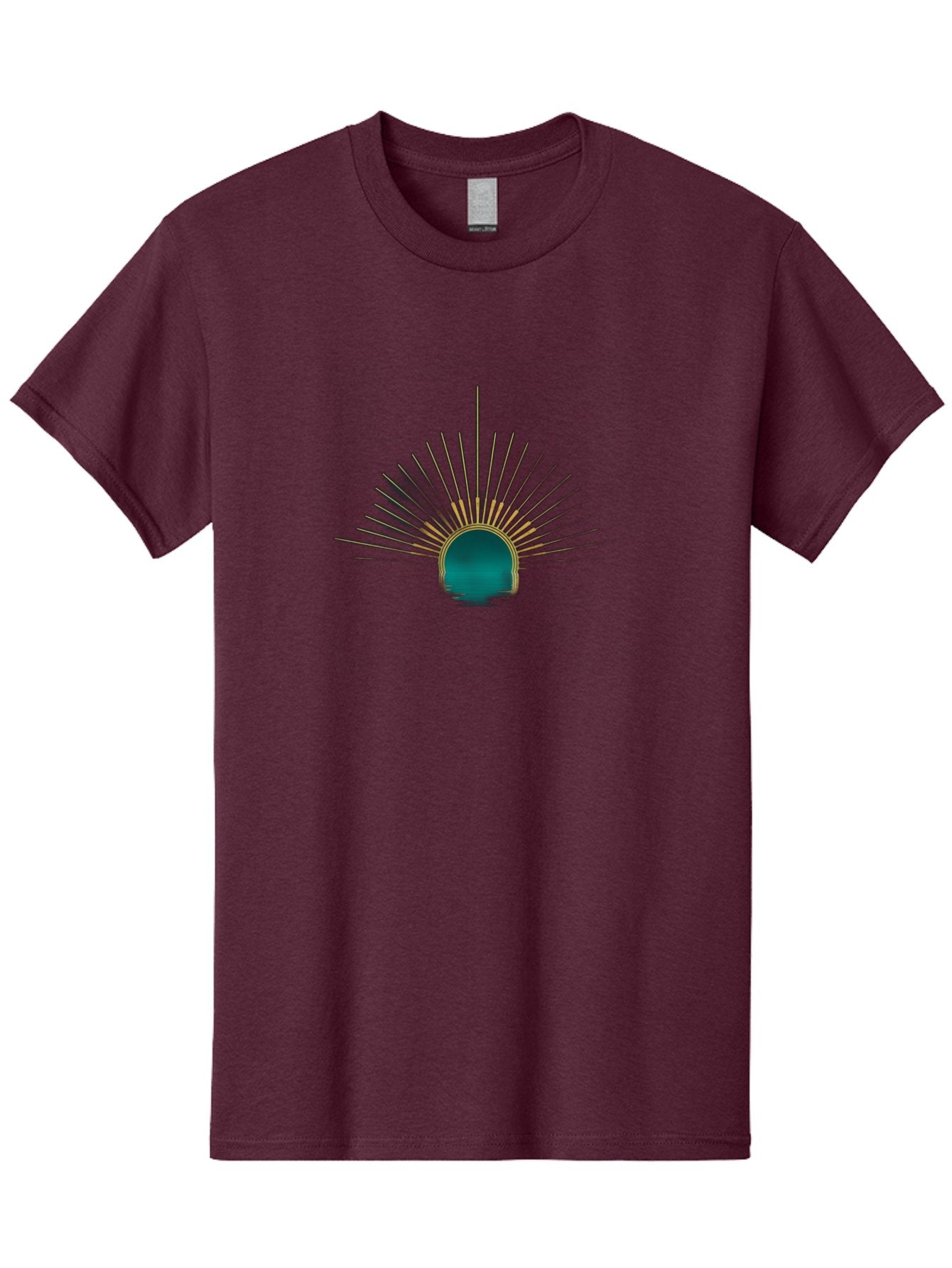 Teal-Sunburst Men'S Graphic Tee, 100% Cotton, Comfortable Casual Summer Wear, Machine Washable, Vintage Camera, Old Camera, Antique Camera, Black Camera, Classic Photography, Photography Equipment, Nostalgic Device, Film Camera, Camera Art Bah229 11