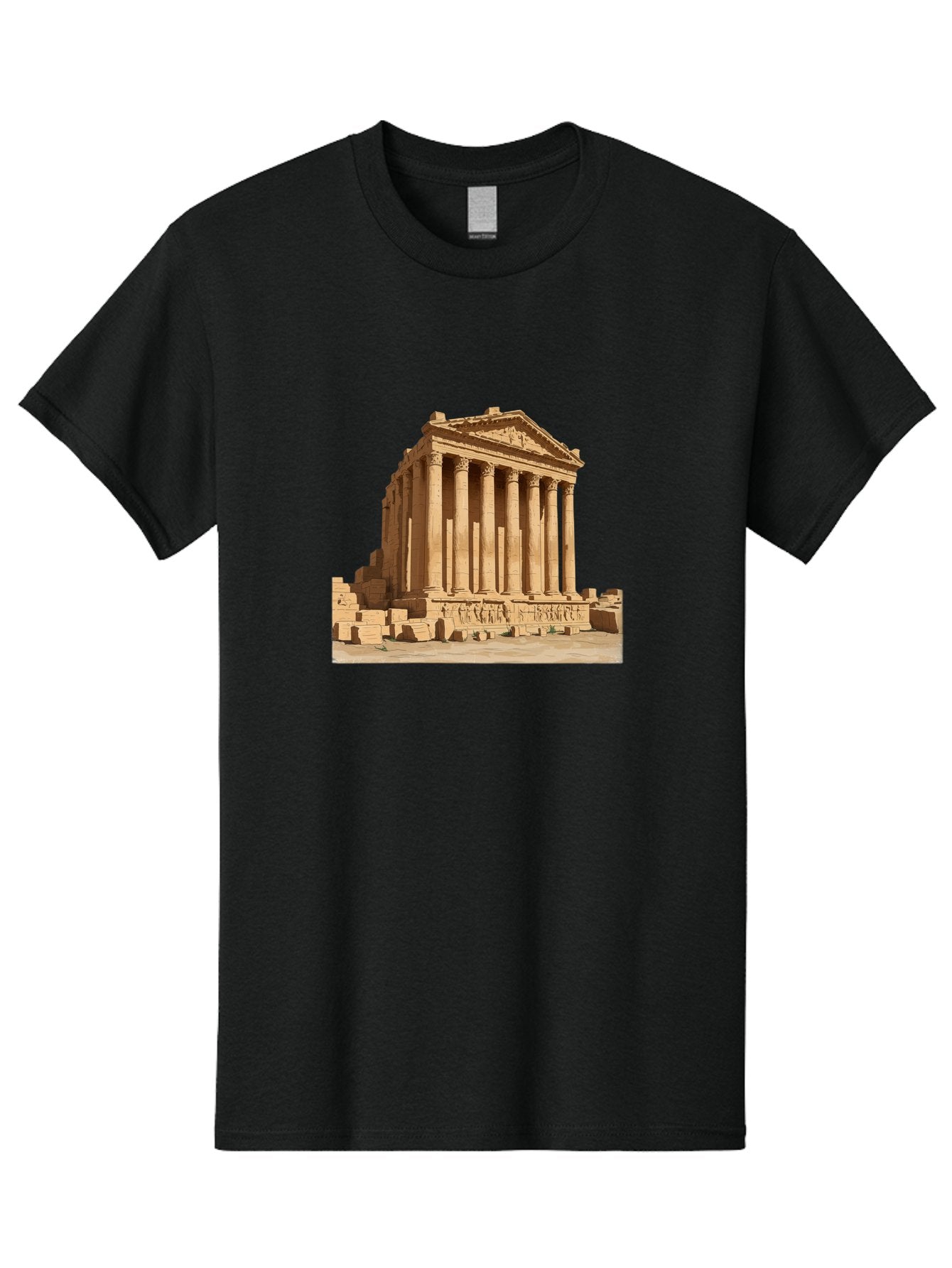 Temple-Of-Baalshamin-1 Men'S Graphic Tee, 100% Cotton, Comfortable Casual Summer Wear, Machine Washable, Vintage Camera, Old Camera, Antique Camera, Black Camera, Classic Photography, Photography Equipment, Nostalgic Device, Film Camera, Bah230 14