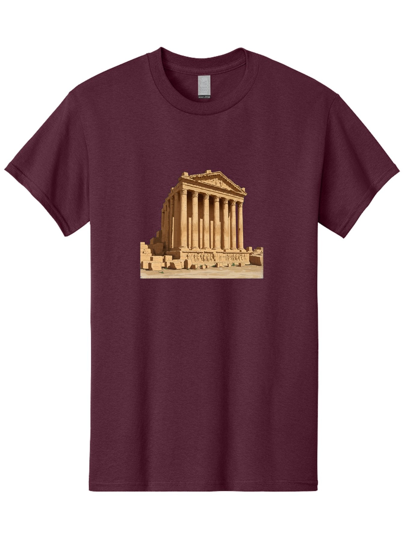 Temple-Of-Baalshamin-1 Men'S Graphic Tee, 100% Cotton, Comfortable Casual Summer Wear, Machine Washable, Vintage Camera, Old Camera, Antique Camera, Black Camera, Classic Photography, Photography Equipment, Nostalgic Device, Film Camera, Bah230 13