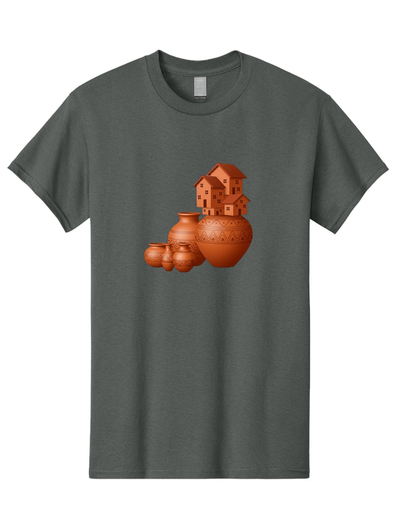 Terracotta-Pots-With-Houses Men'S Graphic Tee, 100% Cotton, Comfortable Casual Summer Wear, Machine Washable, Vintage Camera, Old Camera, Antique Camera, Black Camera, Classic Photography, Photography Equipment, Nostalgic Device, Film Camera, Bah237