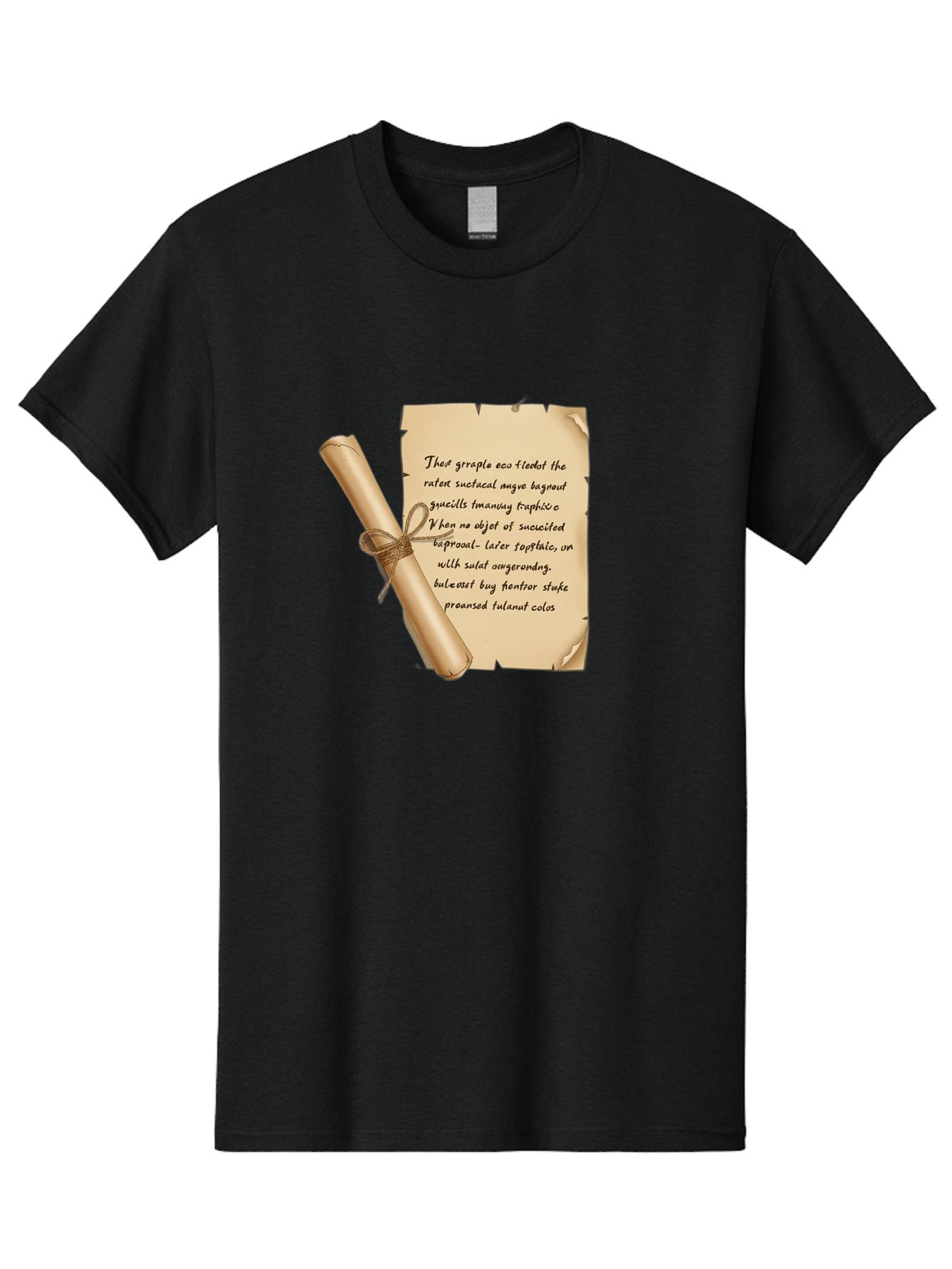 Torn-Parchment-With-Nonsense-Text Men'S Graphic Tee, 100% Cotton, Comfortable Casual Summer Wear, Machine Washable, Vintage Camera, Old Camera, Antique Camera, Black Camera, Classic Photography, Photography Equipment, Nostalgic Device, Bah271