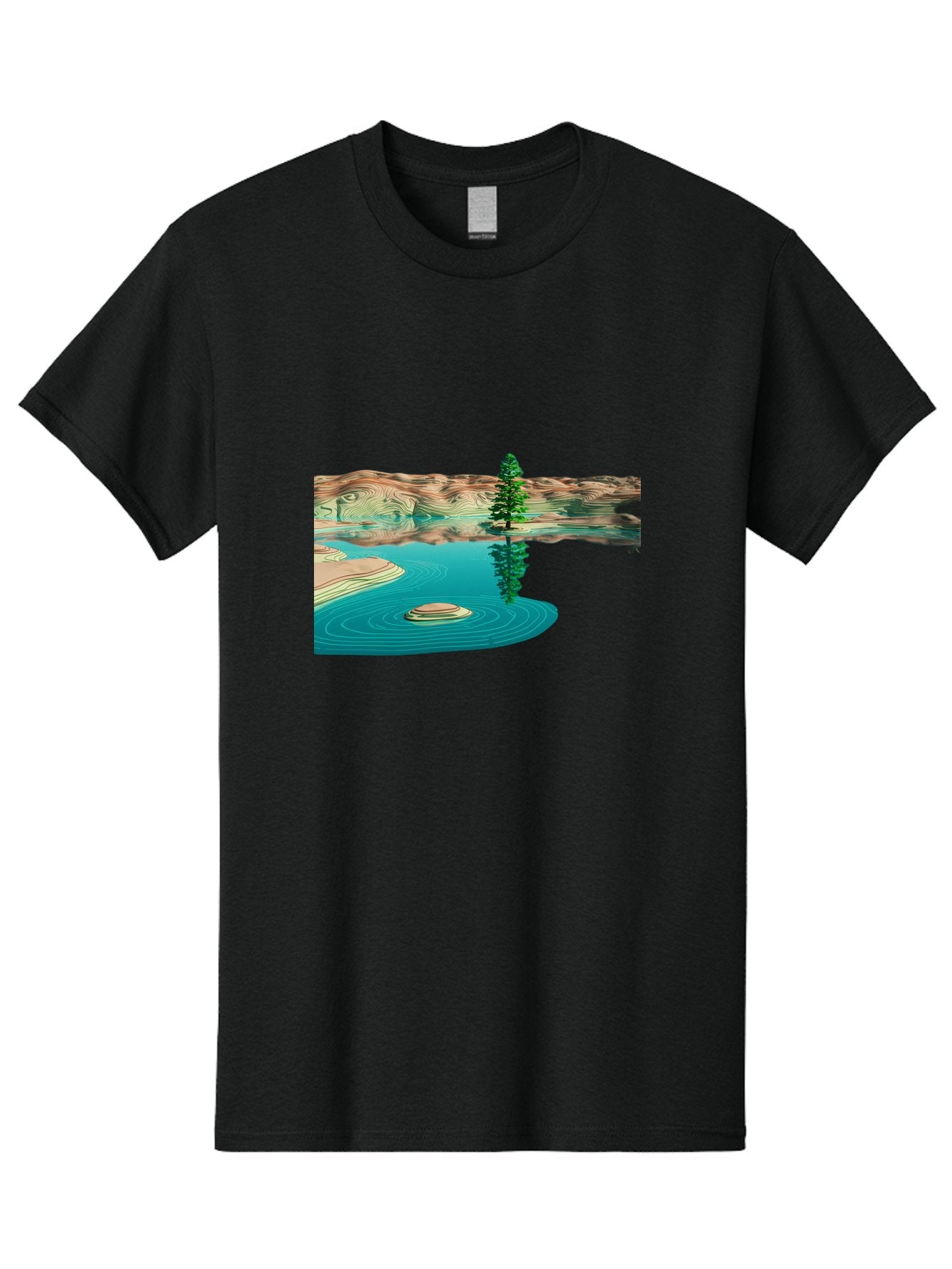 Tree-Reflection Men'S Graphic Tee, 100% Cotton, Comfortable Casual Summer Wear, Machine Washable, Vintage Camera, Old Camera, Antique Camera, Black Camera, Classic Photography, Photography Equipment, Nostalgic Device, Film Camera, Camera Art Bah286 23