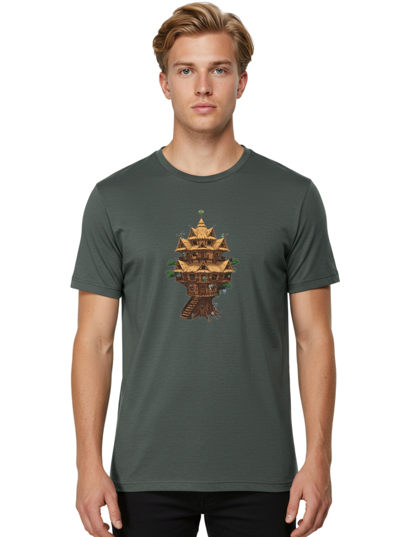 Treehouse Men'S Graphic Tee, 100% Cotton, Comfortable Casual Summer Wear, Machine Washable, Vintage Camera, Old Camera, Antique Camera, Black Camera, Classic Photography, Photography Equipment, Nostalgic Device, Film Camera, Camera Art Bah287 25