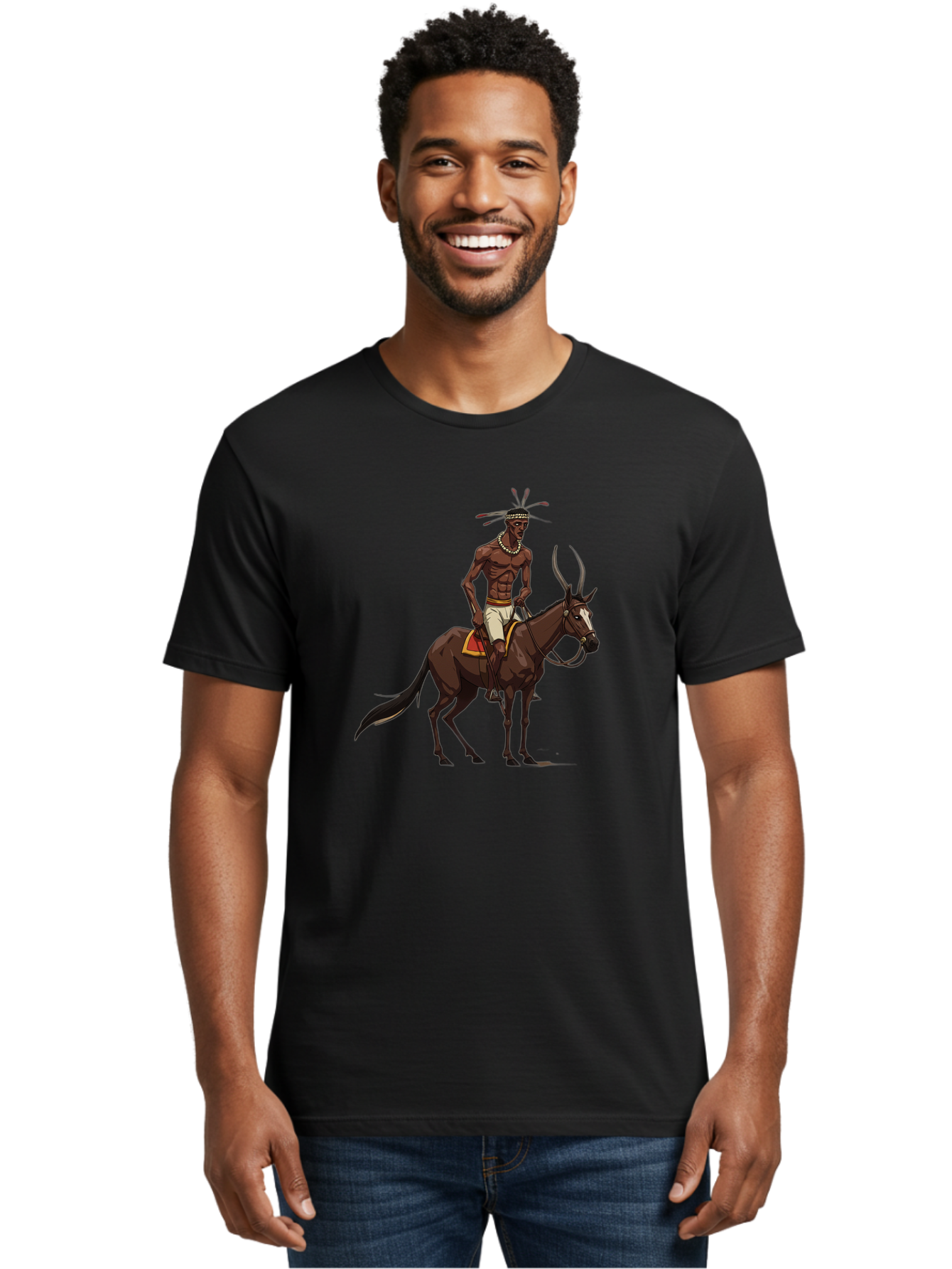 Tribal-Warrior-On-Horse Men'S Graphic Tee, 100% Cotton, Comfortable Casual Summer Wear, Machine Washable, Vintage Camera, Old Camera, Antique Camera, Black Camera, Classic Photography, Photography Equipment, Nostalgic Device, Film Camera, Bah290 20