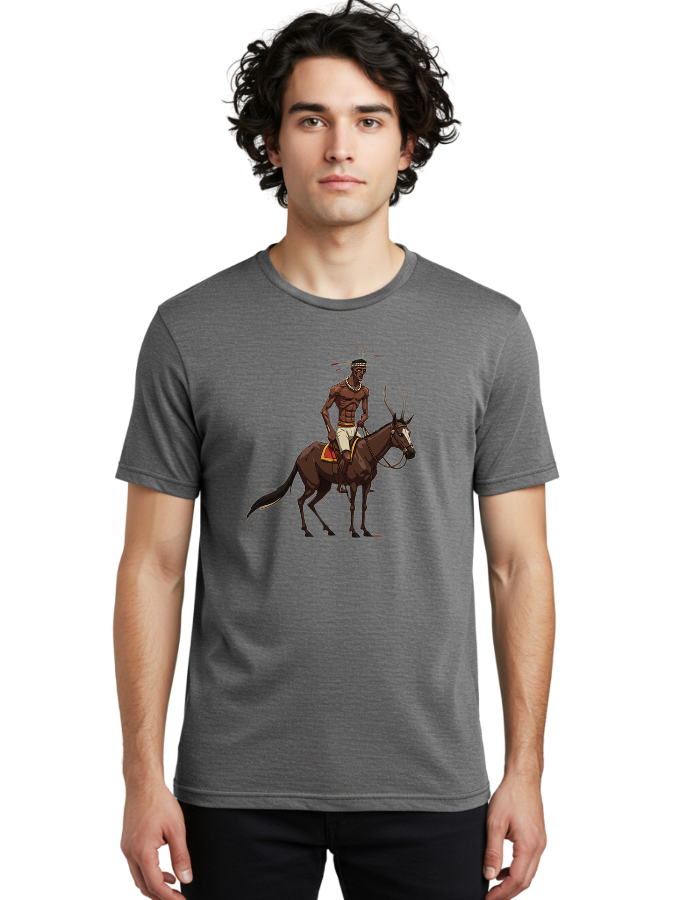 Tribal-Warrior-On-Horse Men'S Graphic Tee, 100% Cotton, Comfortable Casual Summer Wear, Machine Washable, Vintage Camera, Old Camera, Antique Camera, Black Camera, Classic Photography, Photography Equipment, Nostalgic Device, Film Camera, Bah290 18