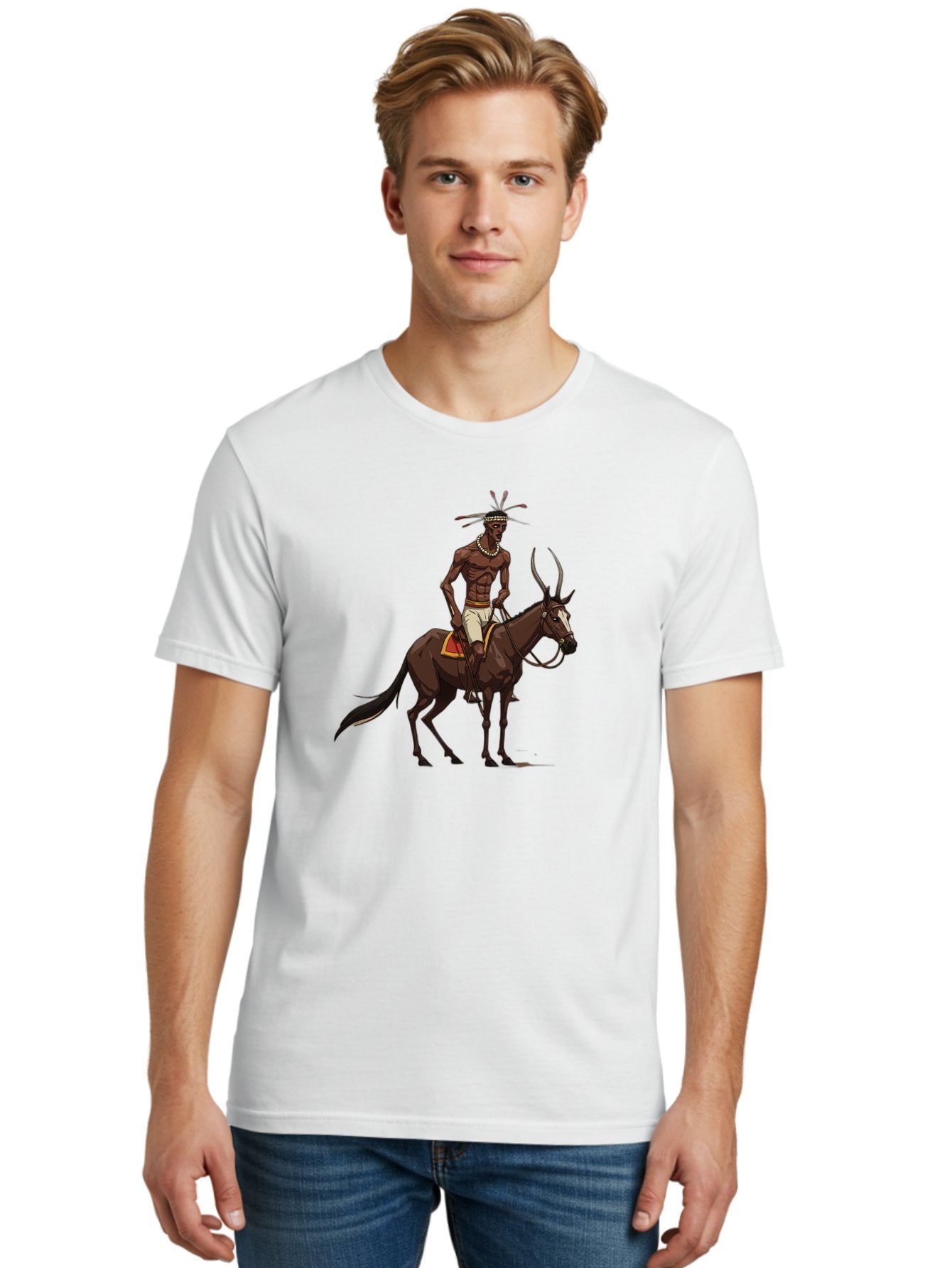 Tribal-Warrior-On-Horse Men'S Graphic Tee, 100% Cotton, Comfortable Casual Summer Wear, Machine Washable, Vintage Camera, Old Camera, Antique Camera, Black Camera, Classic Photography, Photography Equipment, Nostalgic Device, Film Camera, Bah290 30