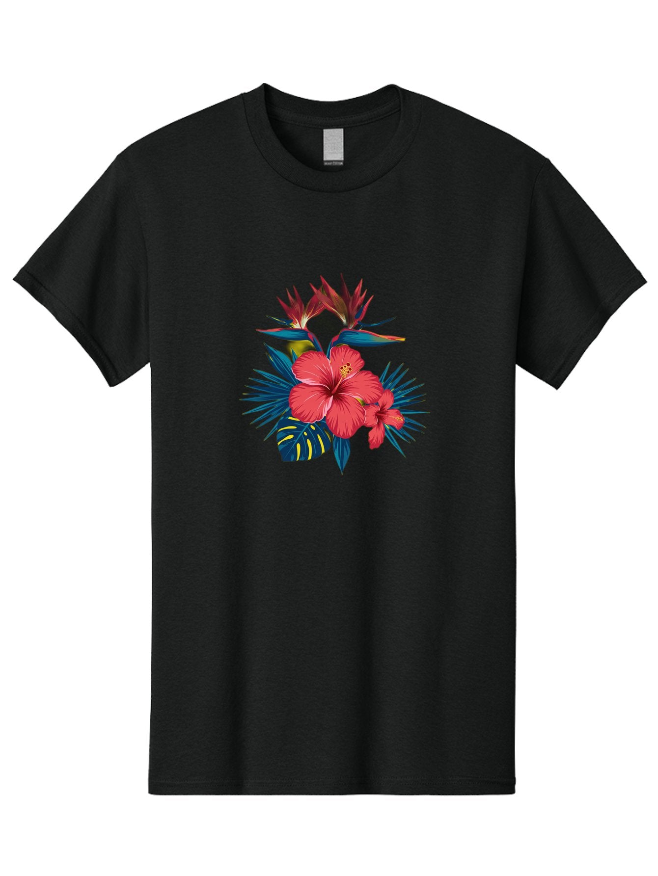 Tropical-Hibiscus Men'S Graphic Tee, 100% Cotton, Comfortable Casual Summer Wear, Machine Washable, Vintage Camera, Old Camera, Antique Camera, Black Camera, Classic Photography, Photography Equipment, Nostalgic Device, Film Camera, Camera Art Bah292 9