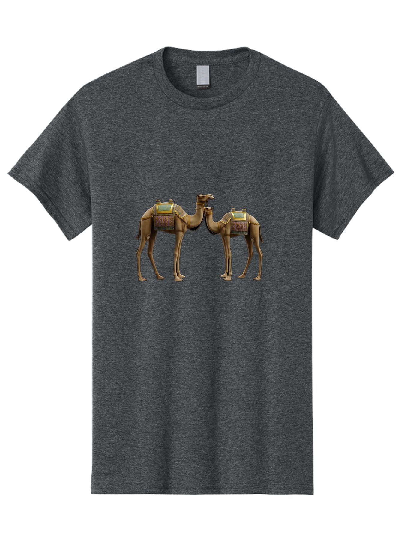 Two-Camels-1 Men'S Graphic Tee, 100% Cotton, Comfortable Casual Summer Wear, Machine Washable, Vintage Camera, Old Camera, Antique Camera, Black Camera, Classic Photography, Photography Equipment, Nostalgic Device, Film Camera, Camera Art Bah300