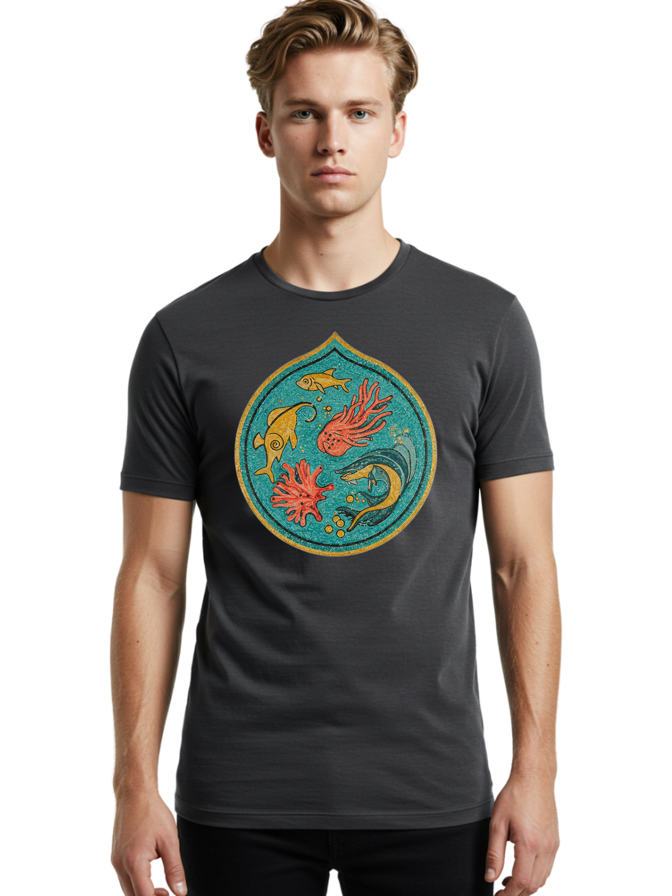 Underwater-Scene Men'S Graphic Tee, 100% Cotton, Comfortable Casual Summer Wear, Machine Washable, Vintage Camera, Old Camera, Antique Camera, Black Camera, Classic Photography, Photography Equipment, Nostalgic Device, Film Camera, Camera Art Bah306 25